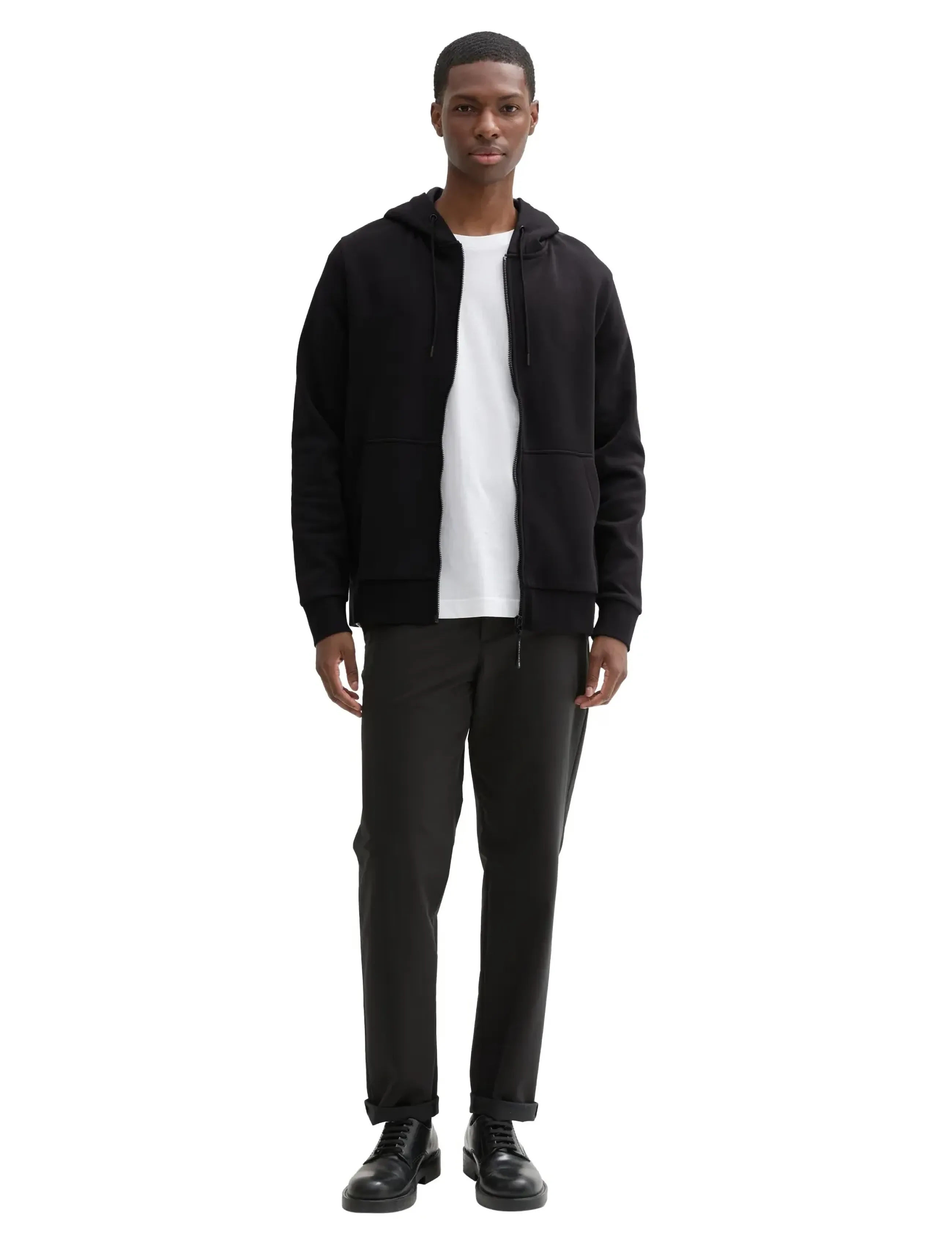 Tom Tailor printed sweatjacket - Vis alt - BLACK / black