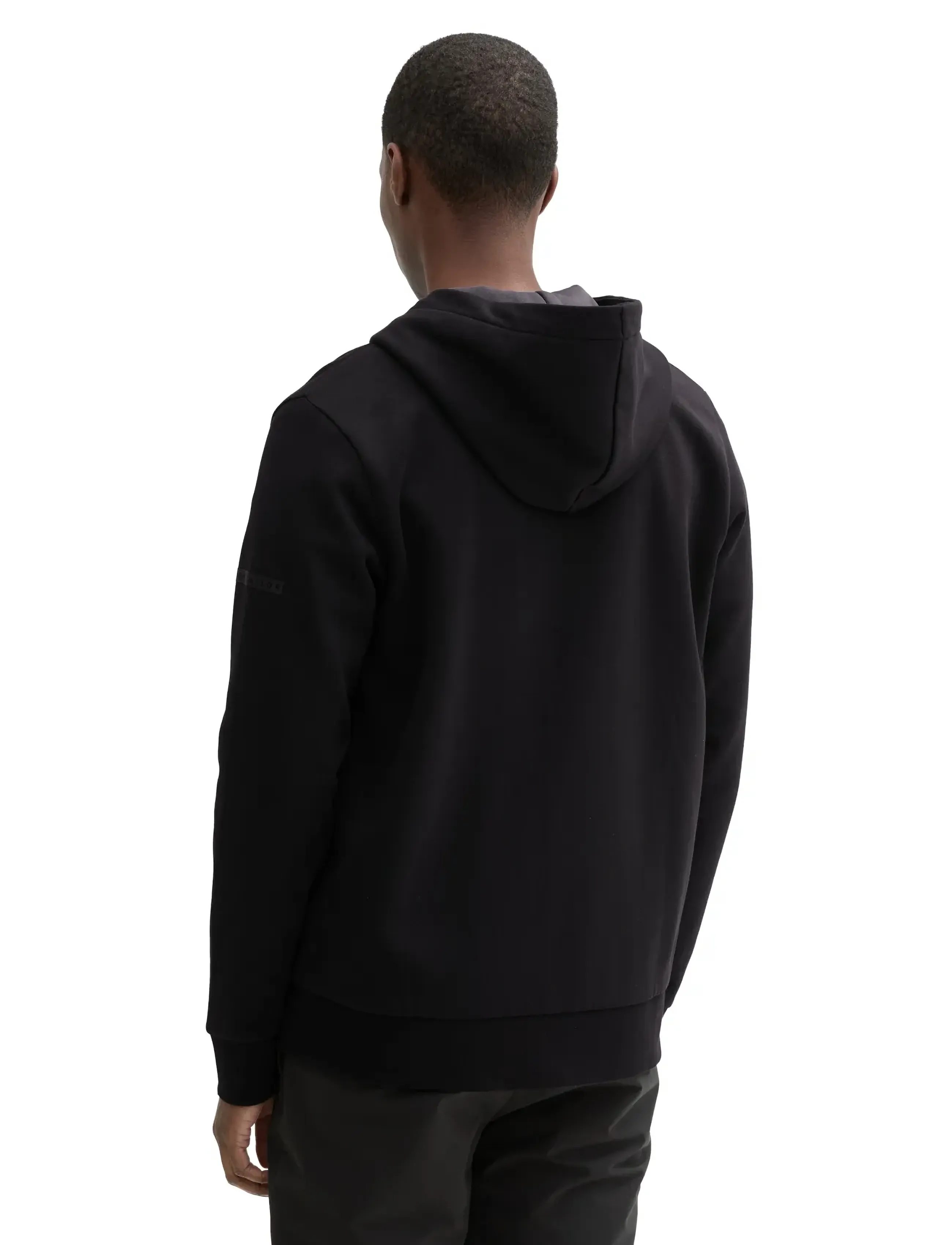 Tom Tailor - printed sweatjacket - hættetrøjer - black - 3