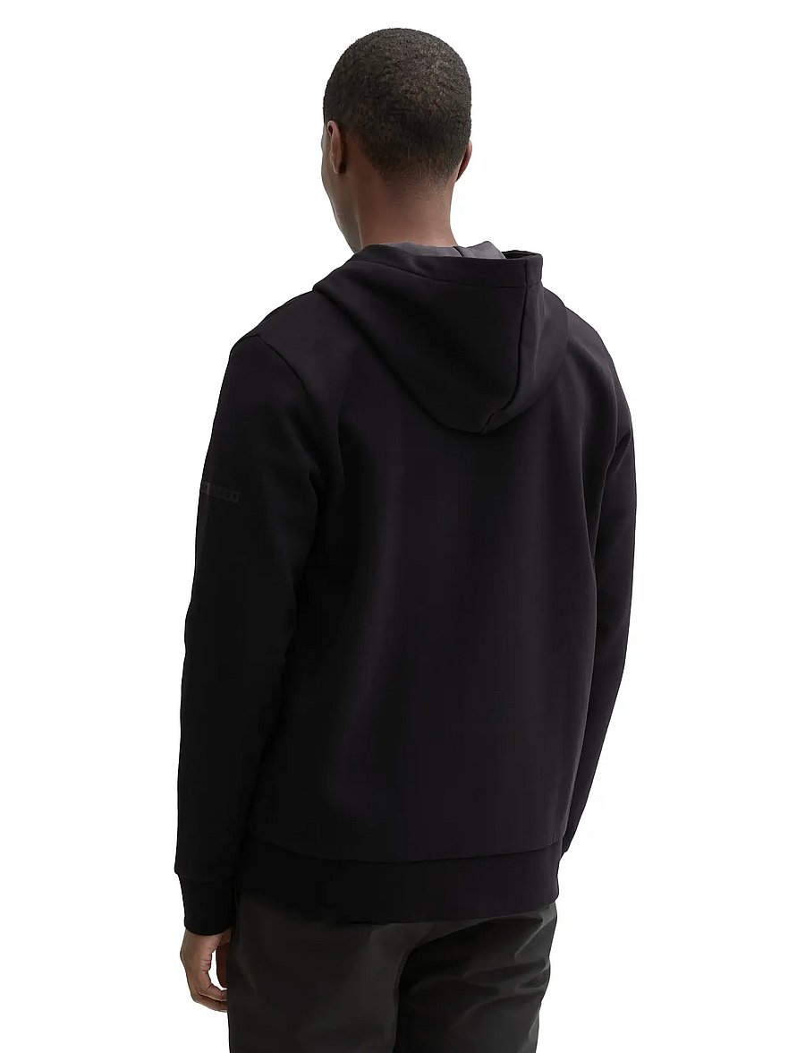 Tom Tailor - printed sweatjacket - kapuzenpullover - black - 3