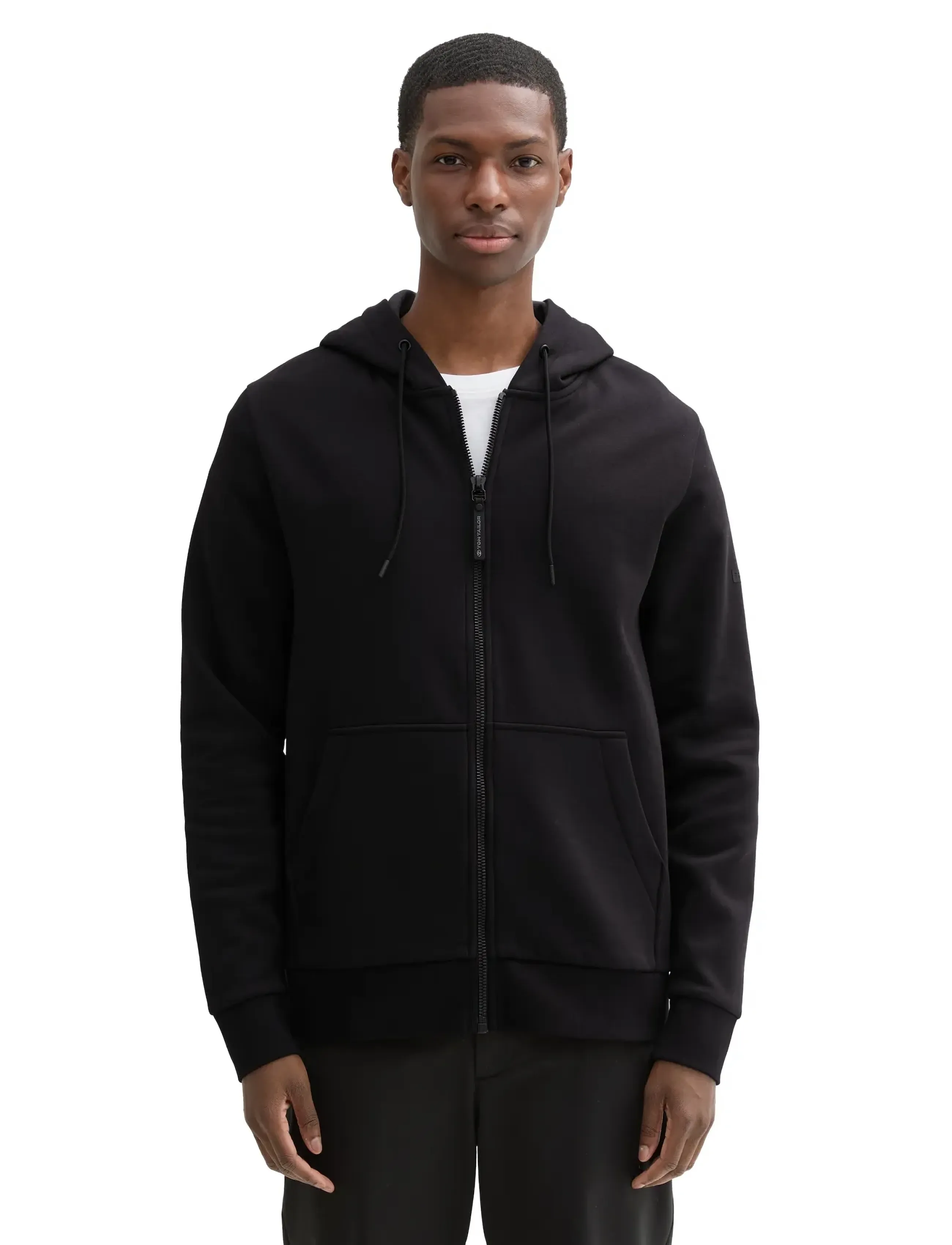 Tom Tailor - printed sweatjacket - hættetrøjer - black - 5