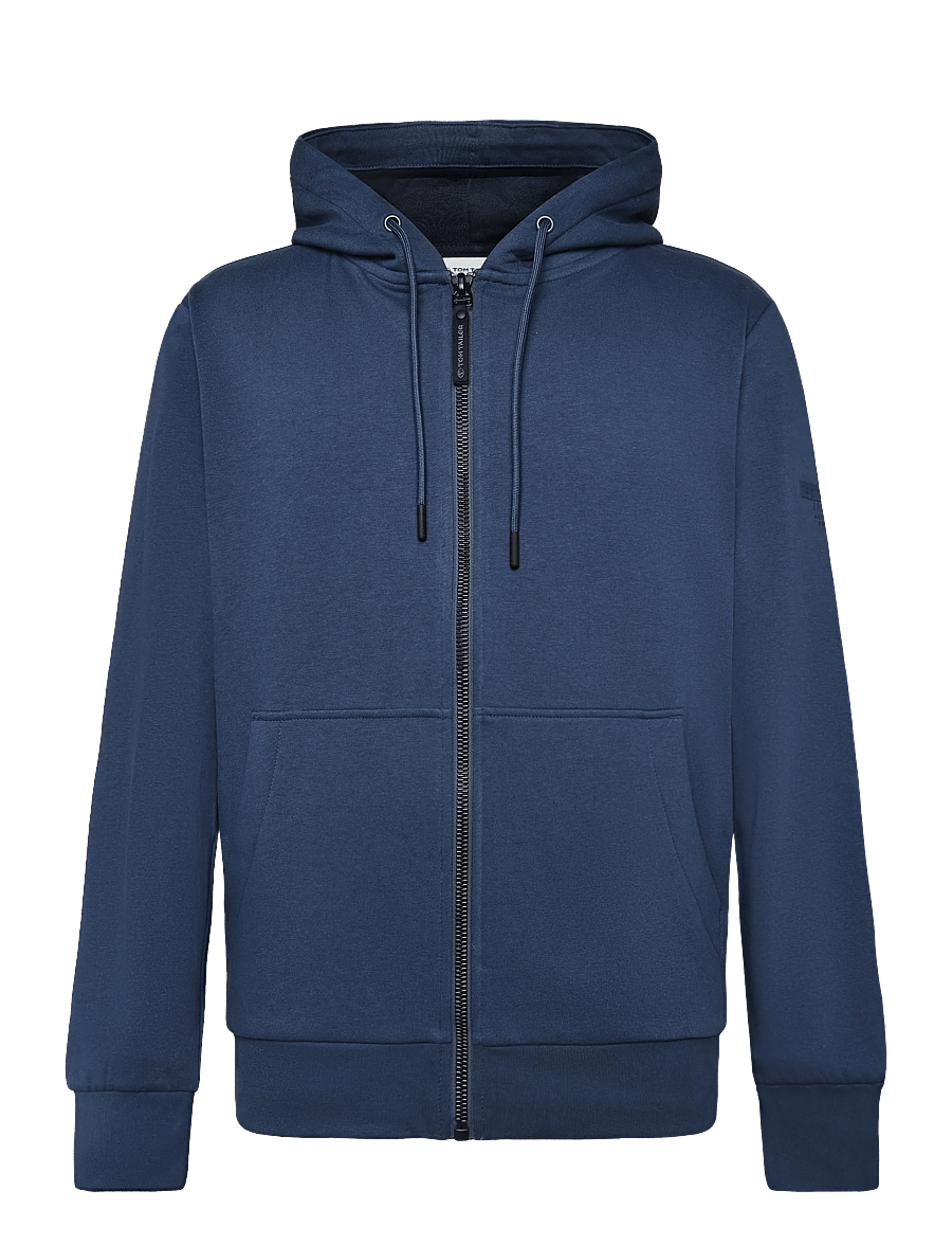 Tom Tailor - printed sweatjacket - kapuutsiga pusad - dark duck blue - 1