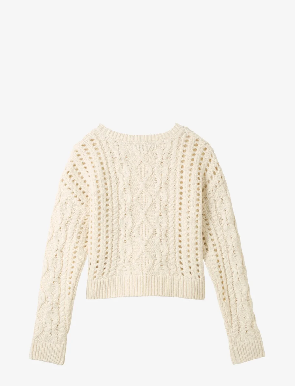 Tom Tailor - cropped cable knit - trøjer - soft cream beige - 1