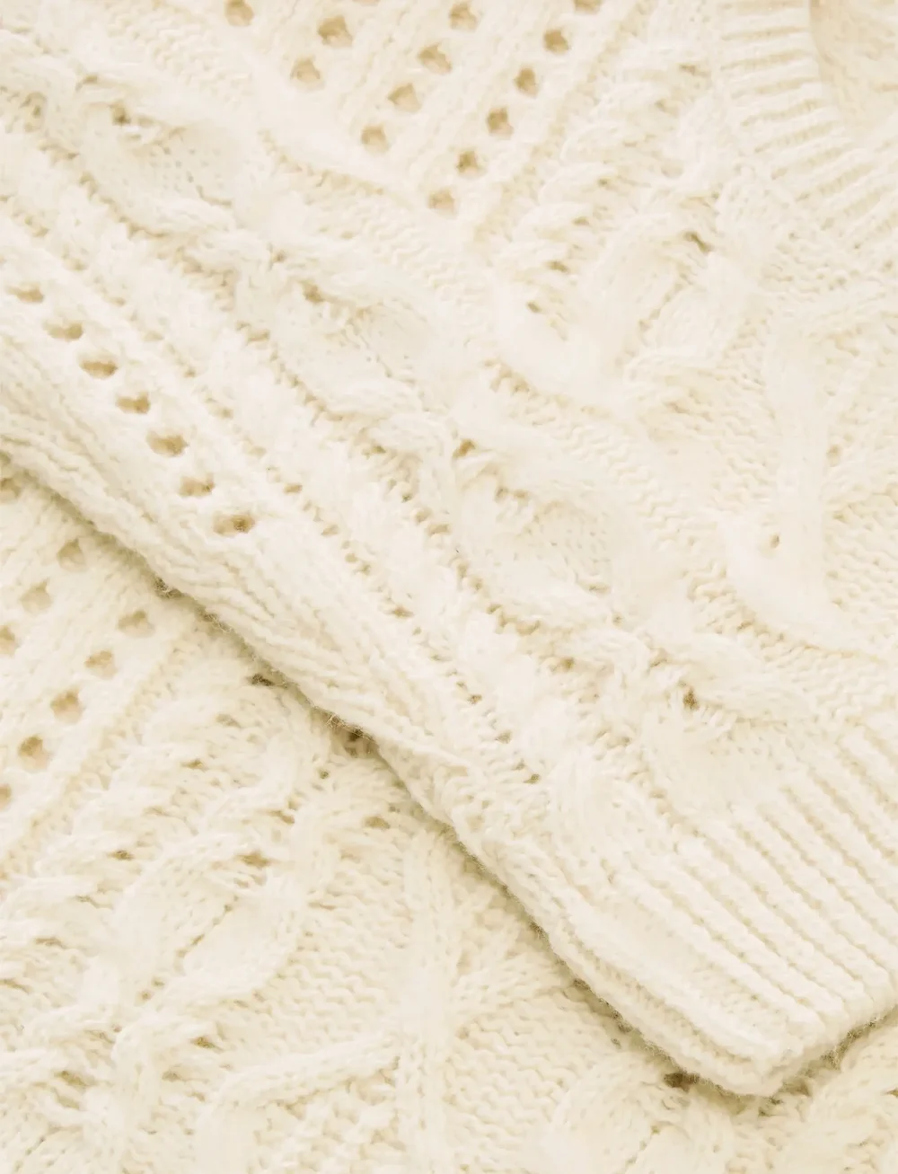Tom Tailor - cropped cable knit - trøjer - soft cream beige - 2