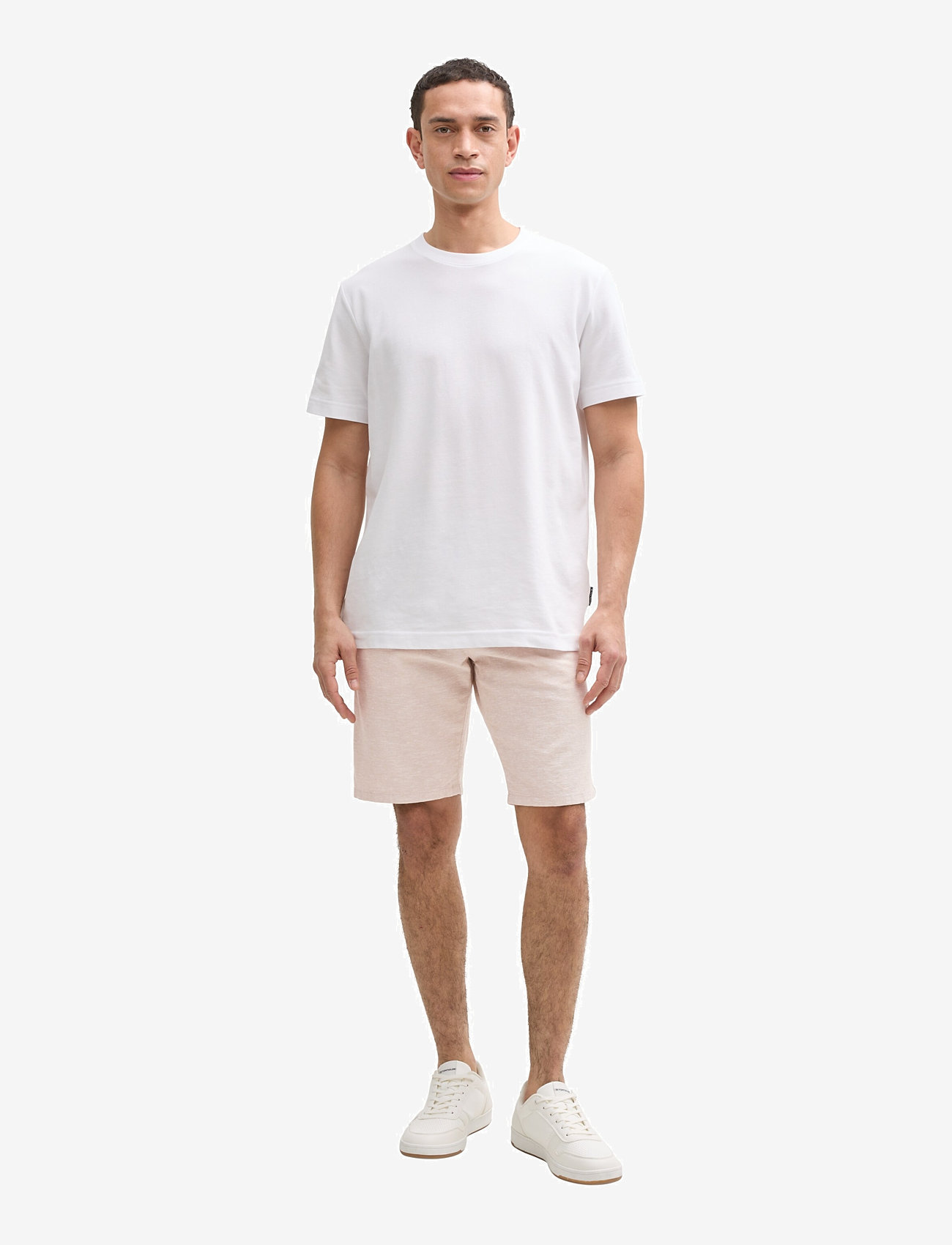 Tom Tailor - regular linen chino shorts - linased lühikesed püksid - silver ecru chambray - 0
