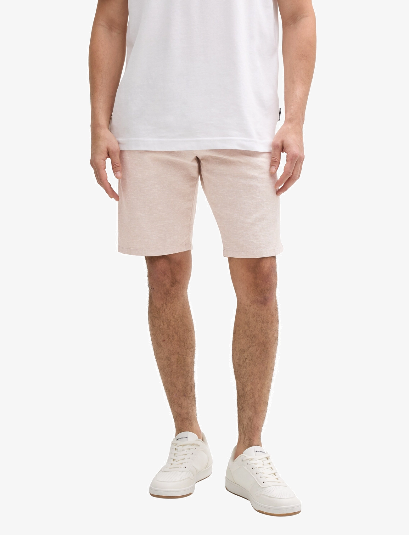 Tom Tailor - regular linen chino shorts - laveste priser - silver ecru chambray - 3