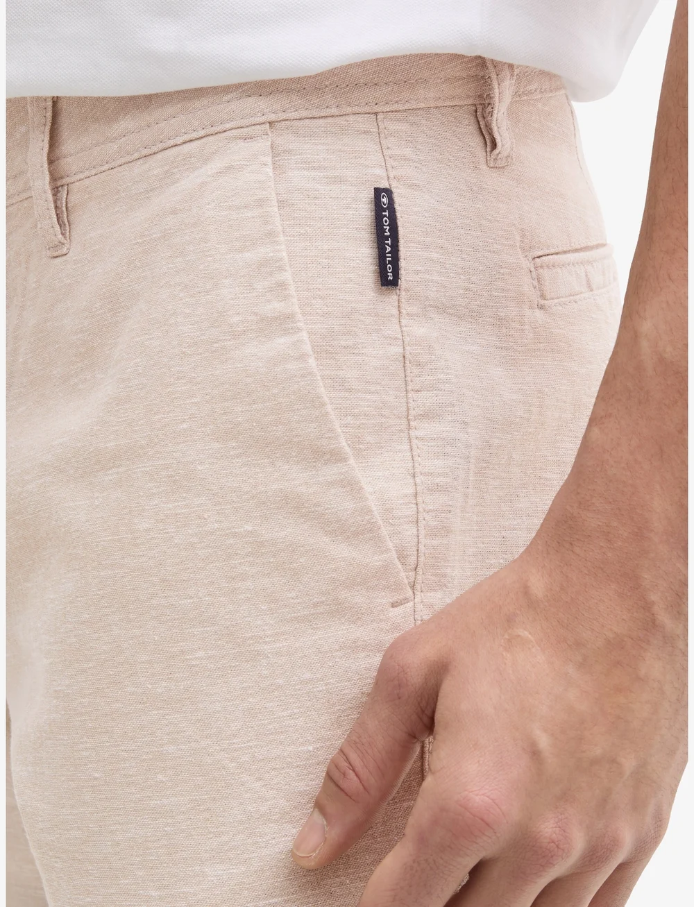 Tom Tailor - regular linen chino shorts - leinen-shorts - silver ecru chambray - 5