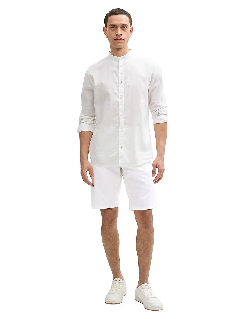 Tom Tailor - regular linen chino shorts - linased lühikesed püksid - white - 4