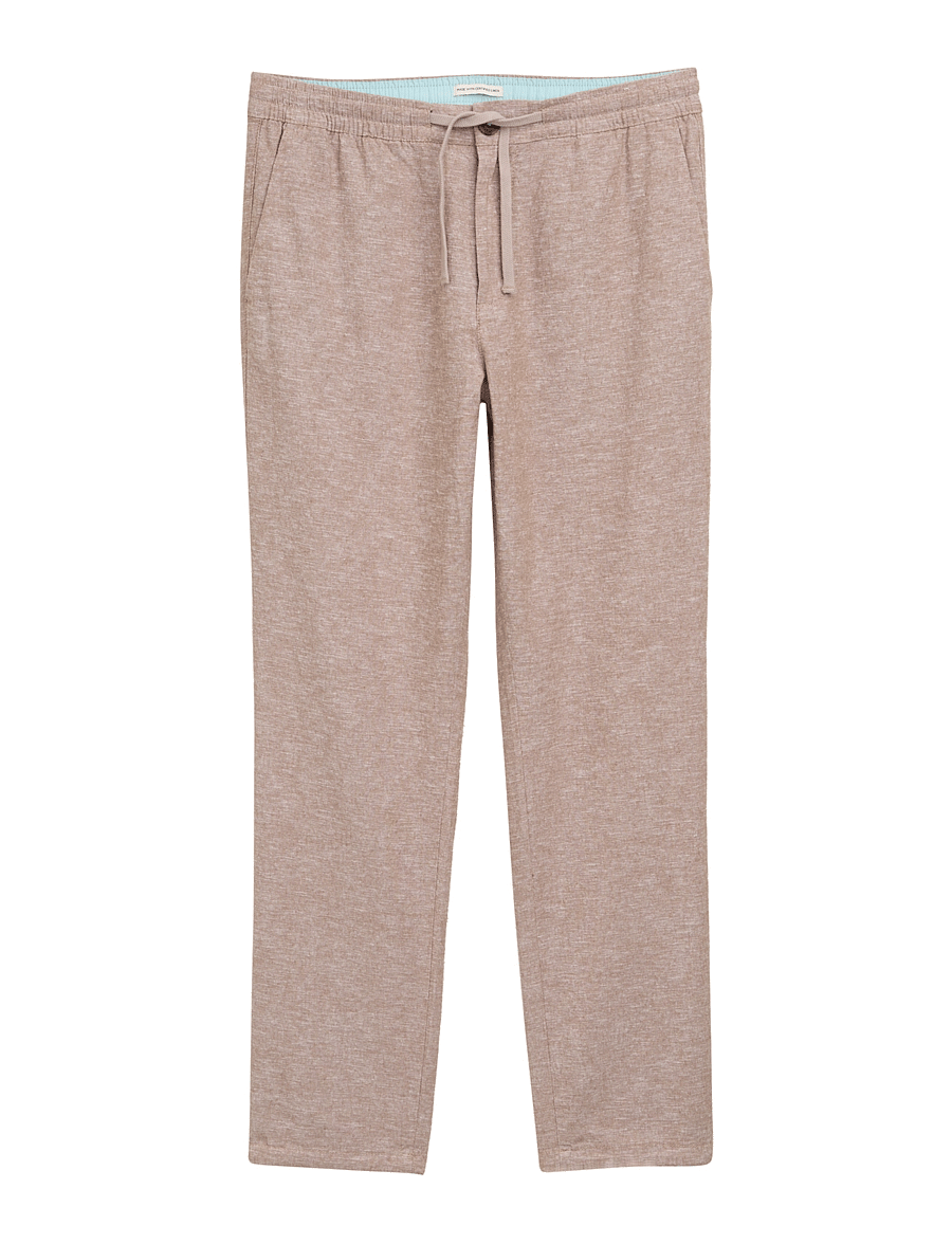 Tom Tailor - regular linen beach pants - leinenhosen - mocha brown chambray - 1