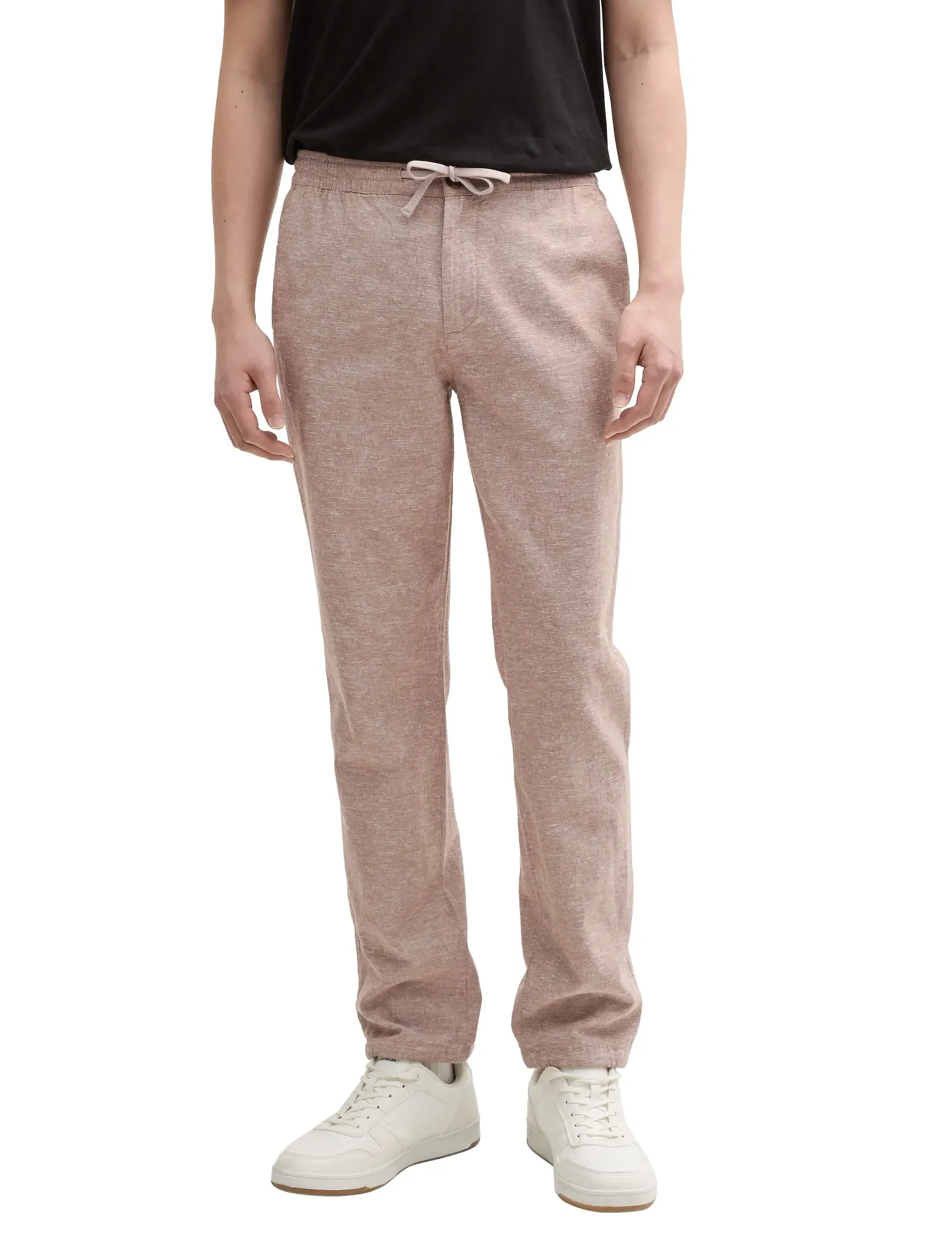 Tom Tailor - regular linen beach pants - leinenhosen - mocha brown chambray - 0