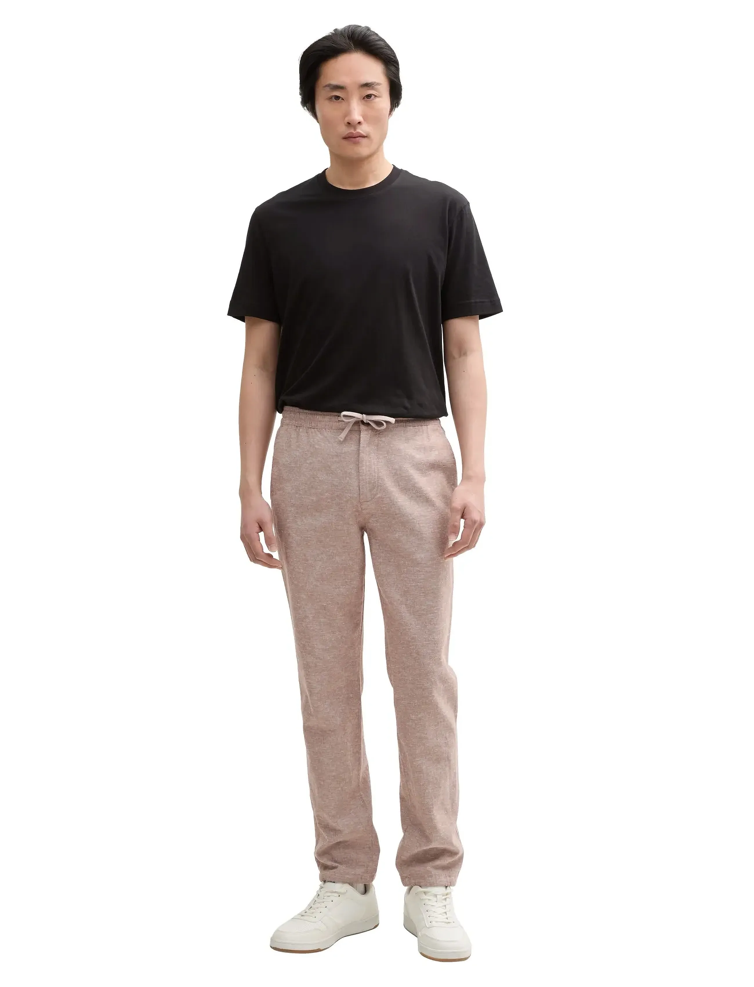 Tom Tailor - regular linen beach pants - hørbukser - mocha brown chambray - 4