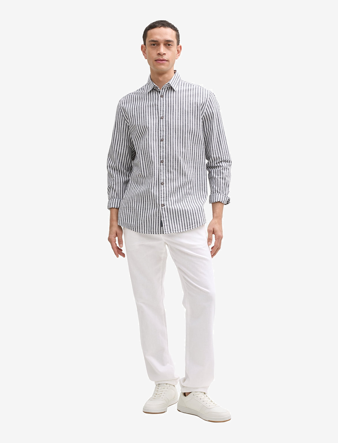 Tom Tailor - regular linen beach pants - hørbukser - white - 0