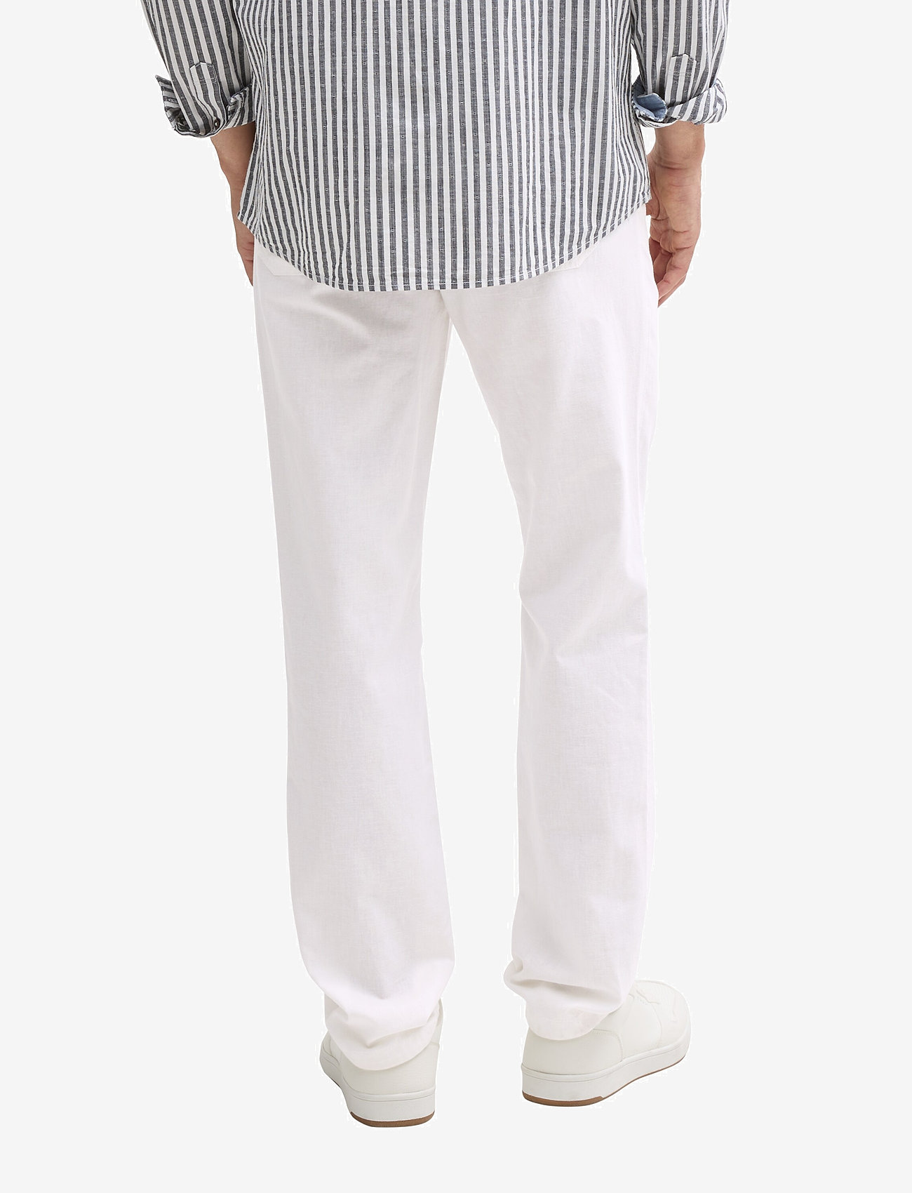 Tom Tailor - regular linen beach pants - hørbukser - white - 4