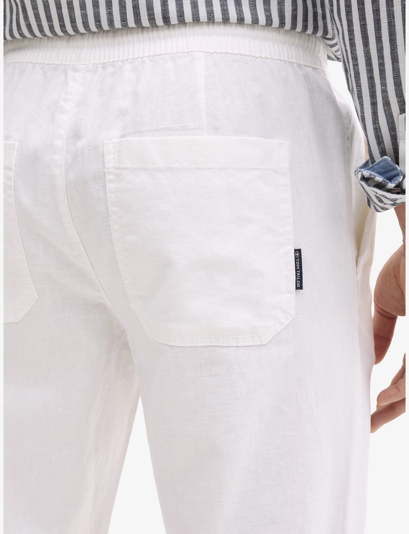 Tom Tailor - regular linen beach pants - linased püksid - white - 5