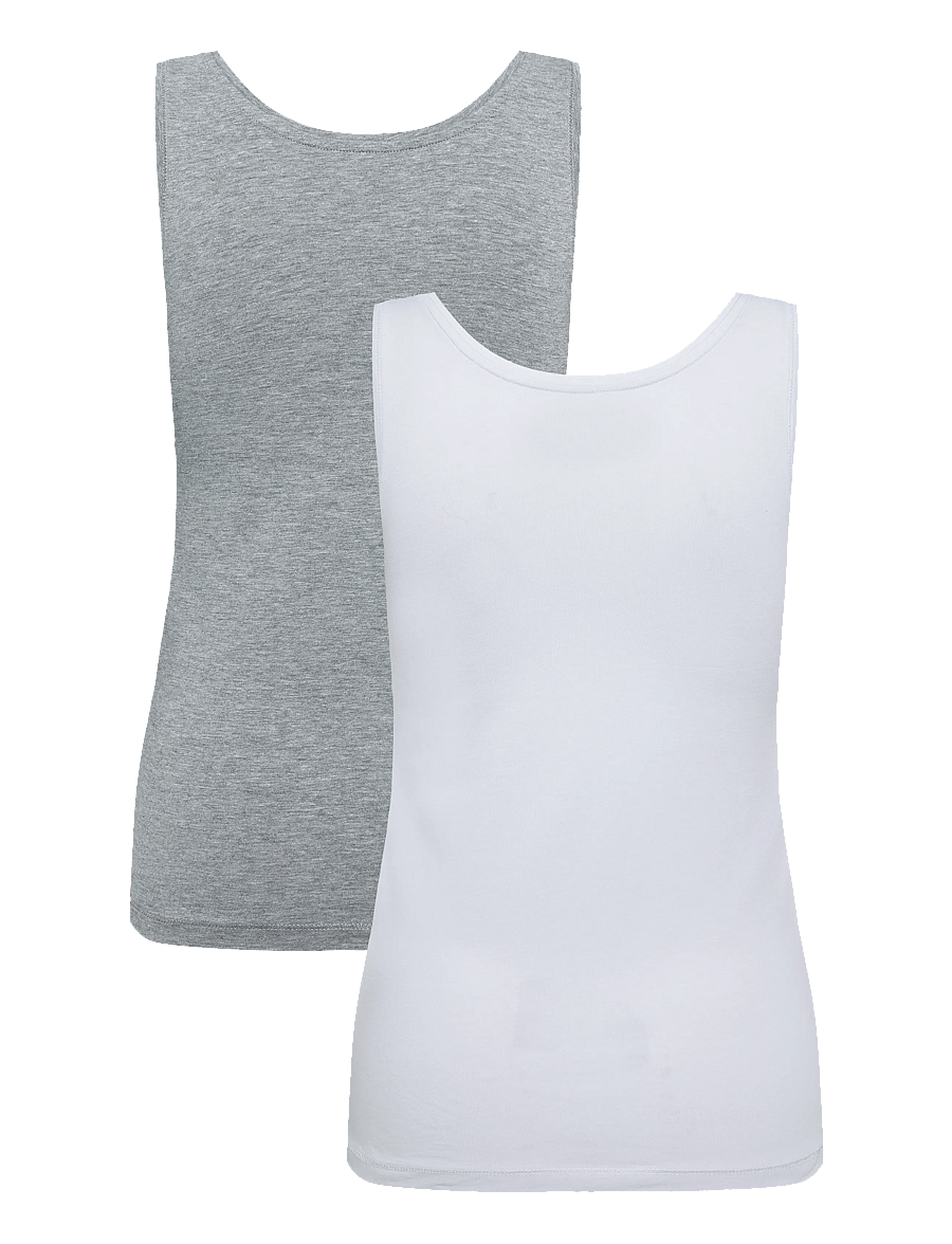 Tom Tailor - top double pack packaging - tanktops - medium silver grey melange - 2