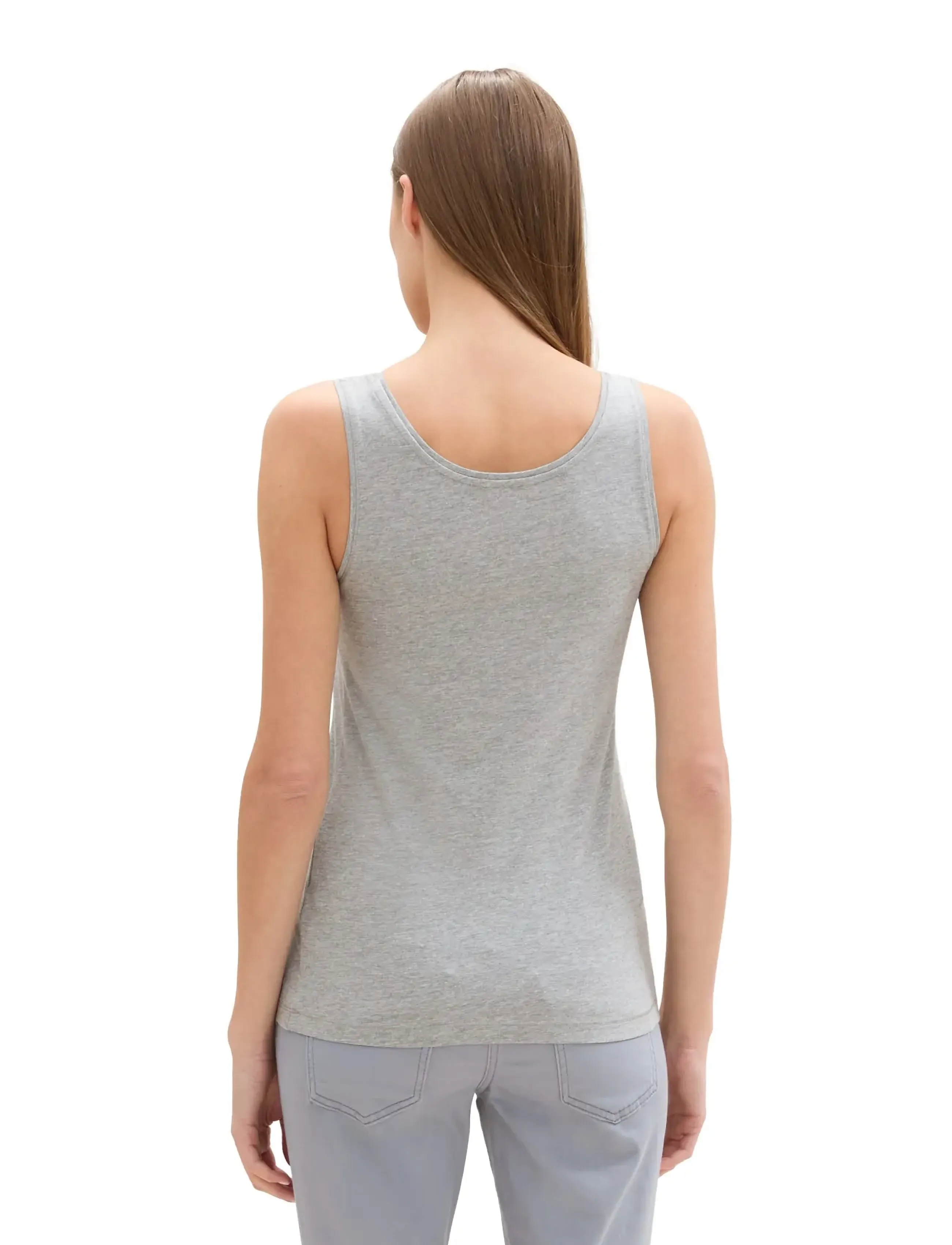 Tom Tailor - top double pack packaging - madalaimad hinnad - medium silver grey melange - 3