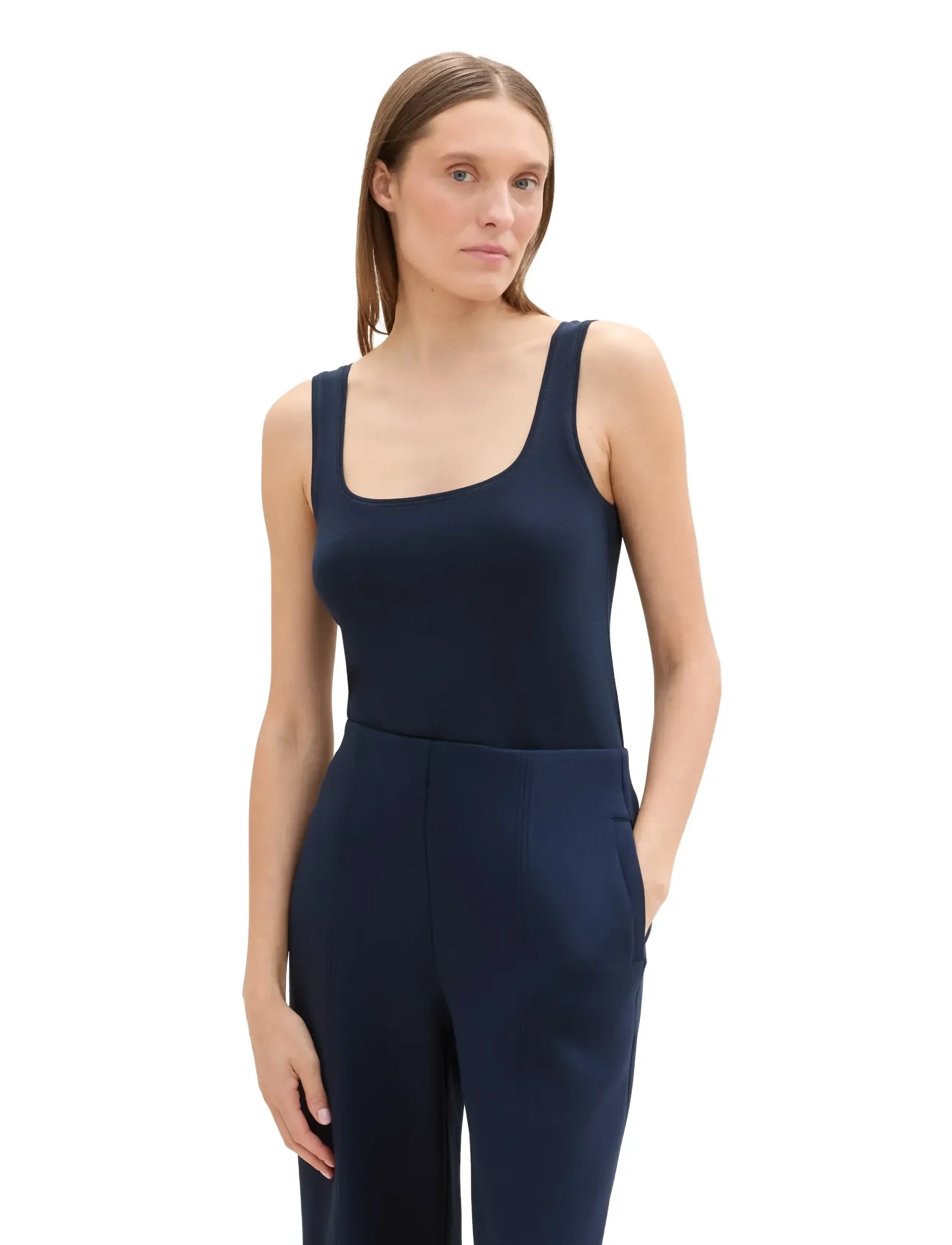 Tom Tailor Top Double Pack Packaging, S, T-shirts & Oberteile, Marineblau - Sleeveless, Frauen