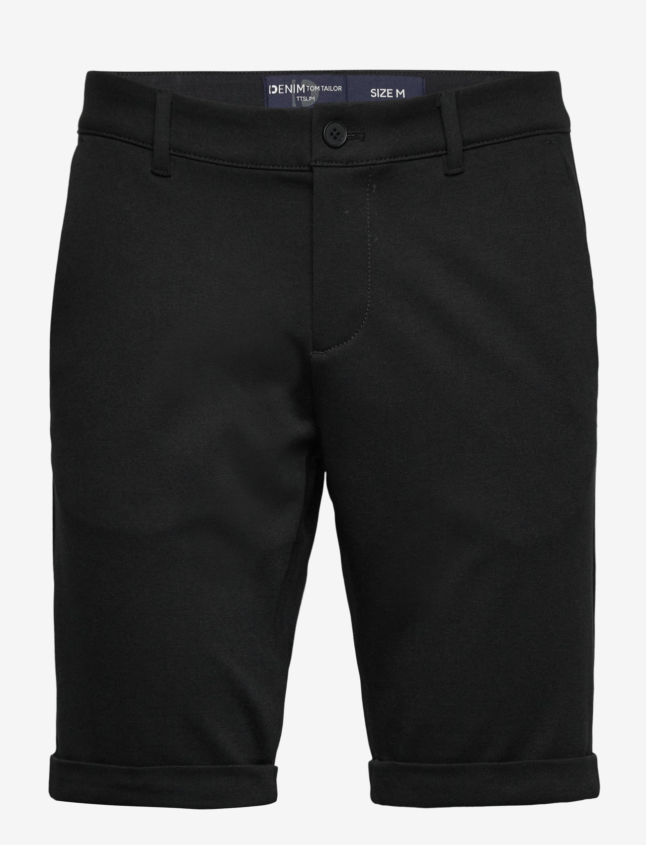 Tom Tailor - slim piqué chino shorts - lühikesed teksapüksid - black - 0