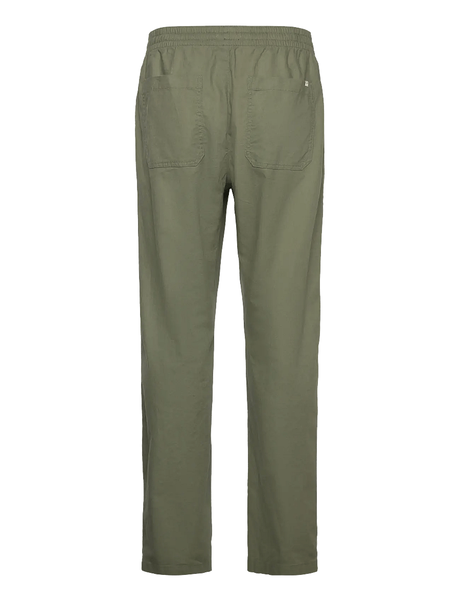 Tom Tailor - loose linen beach pants - tree moss green - 1
