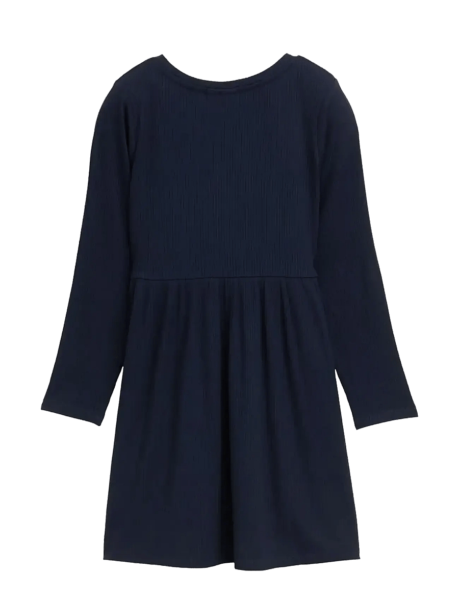 Tom Tailor - rib dress - langærmede hverdagskjoler - sky captain blue - 1