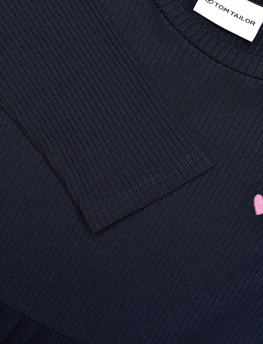Tom Tailor - rib dress - langærmede hverdagskjoler - sky captain blue - 2