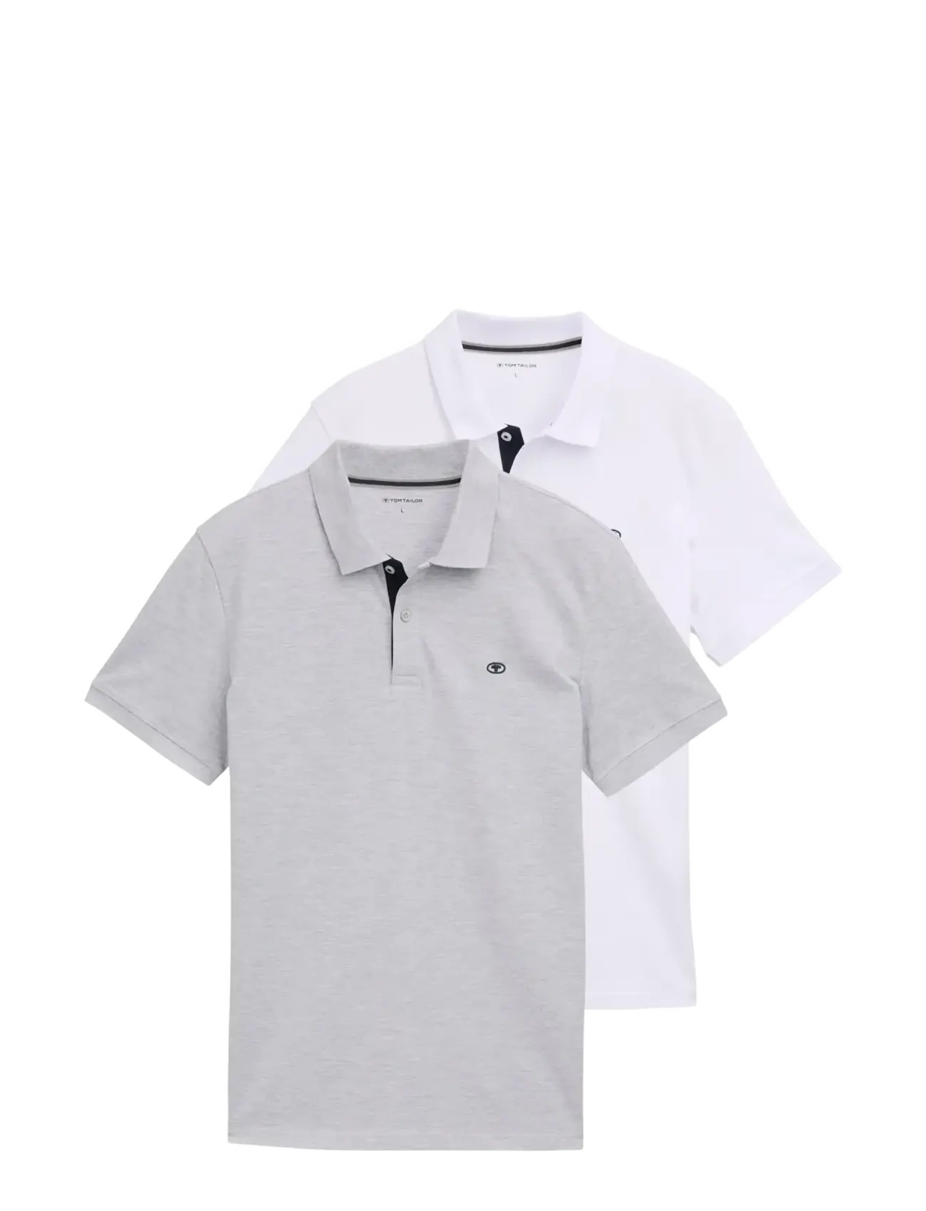 TOM TAILOR Doublepack Polo, Packaging Grau - S - Herren