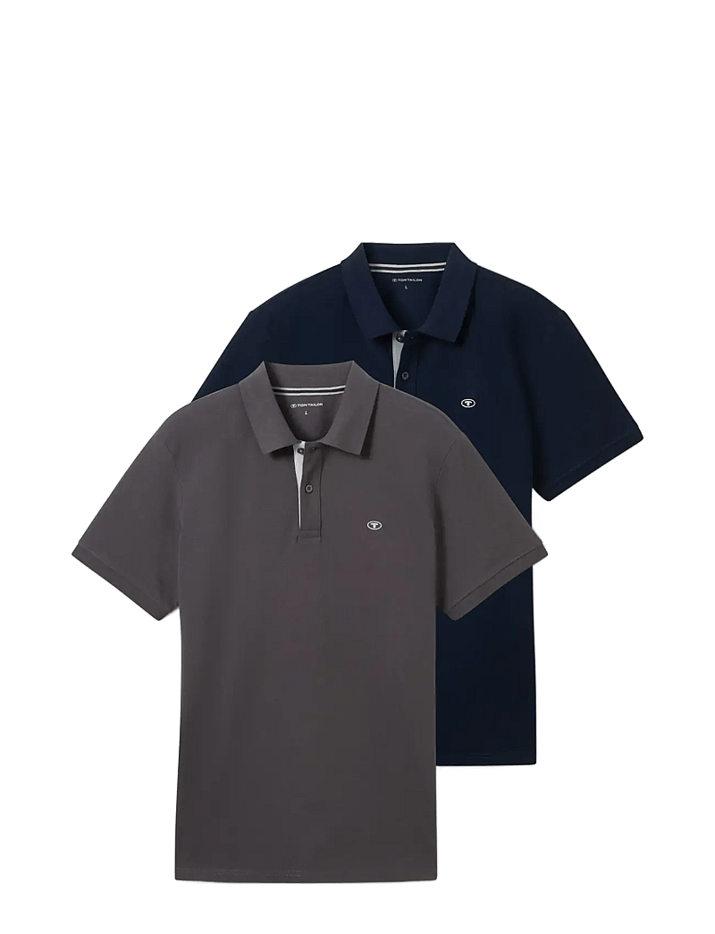 Tom Tailor - doublepack polo, packaging - kurzärmelig - tarmac grey - 1