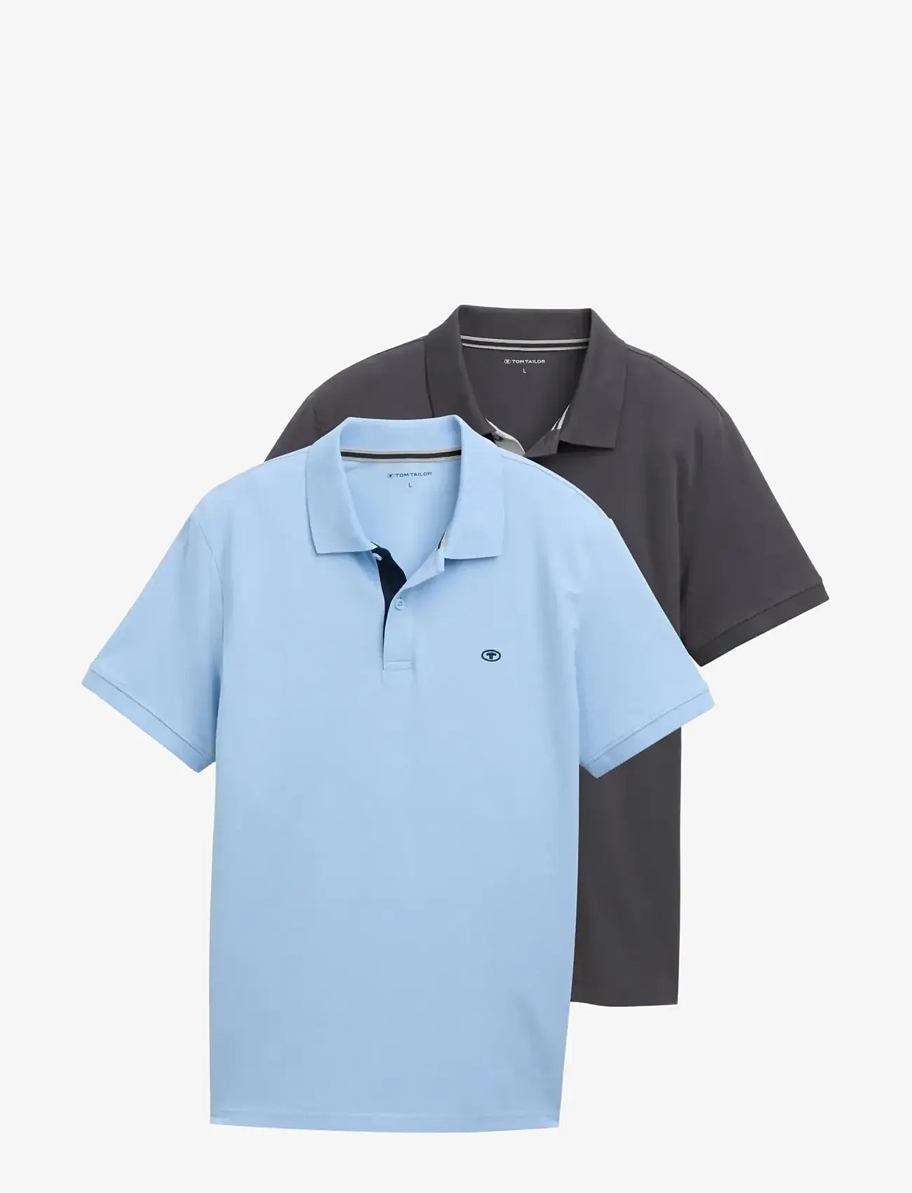 Tom Tailor - doublepack polo, packaging - laveste priser - washed out middle blue - 1