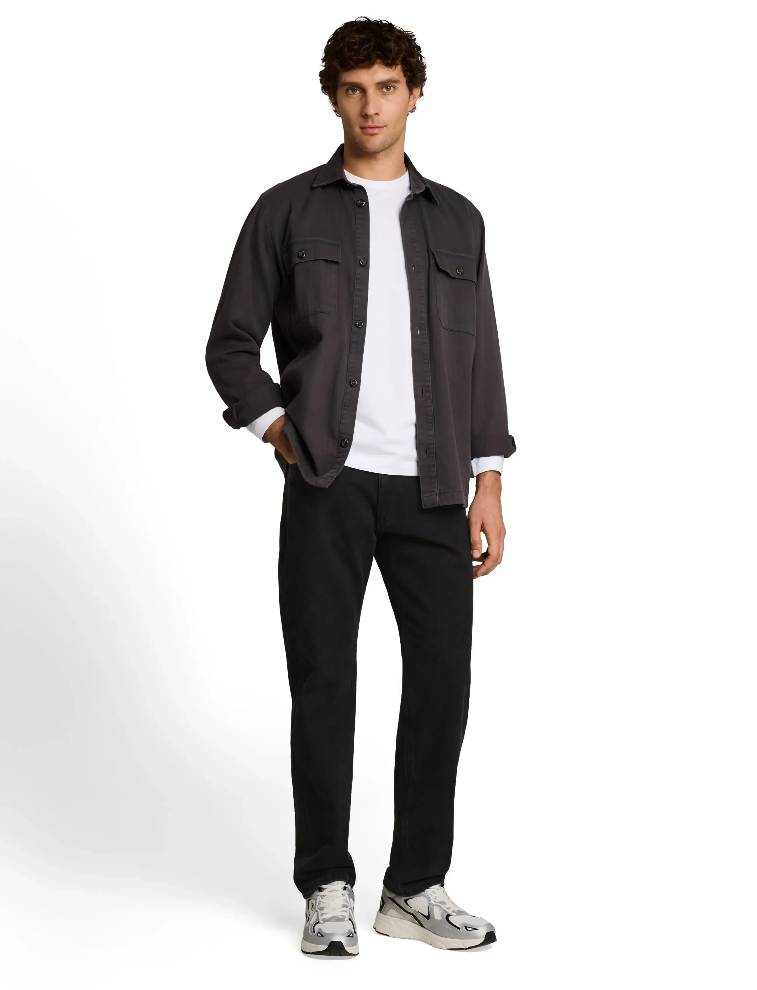 Tom Tailor TTWAYLEN RELAXED - Weite Jeans - DARK STONE BLACK BLACK DENIM / black