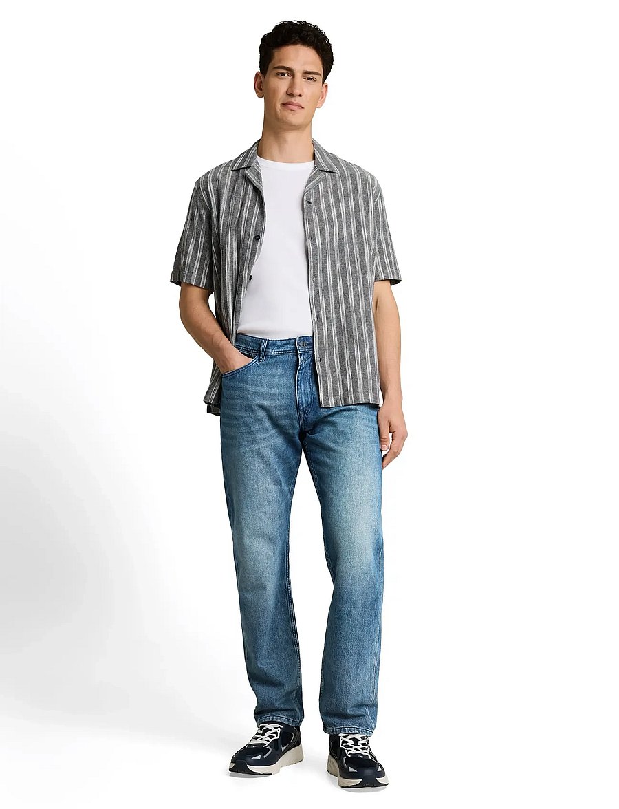 Tom Tailor - TTWAYLEN RELAXED - alt laienevad teksad - mid stone wash denim - 0