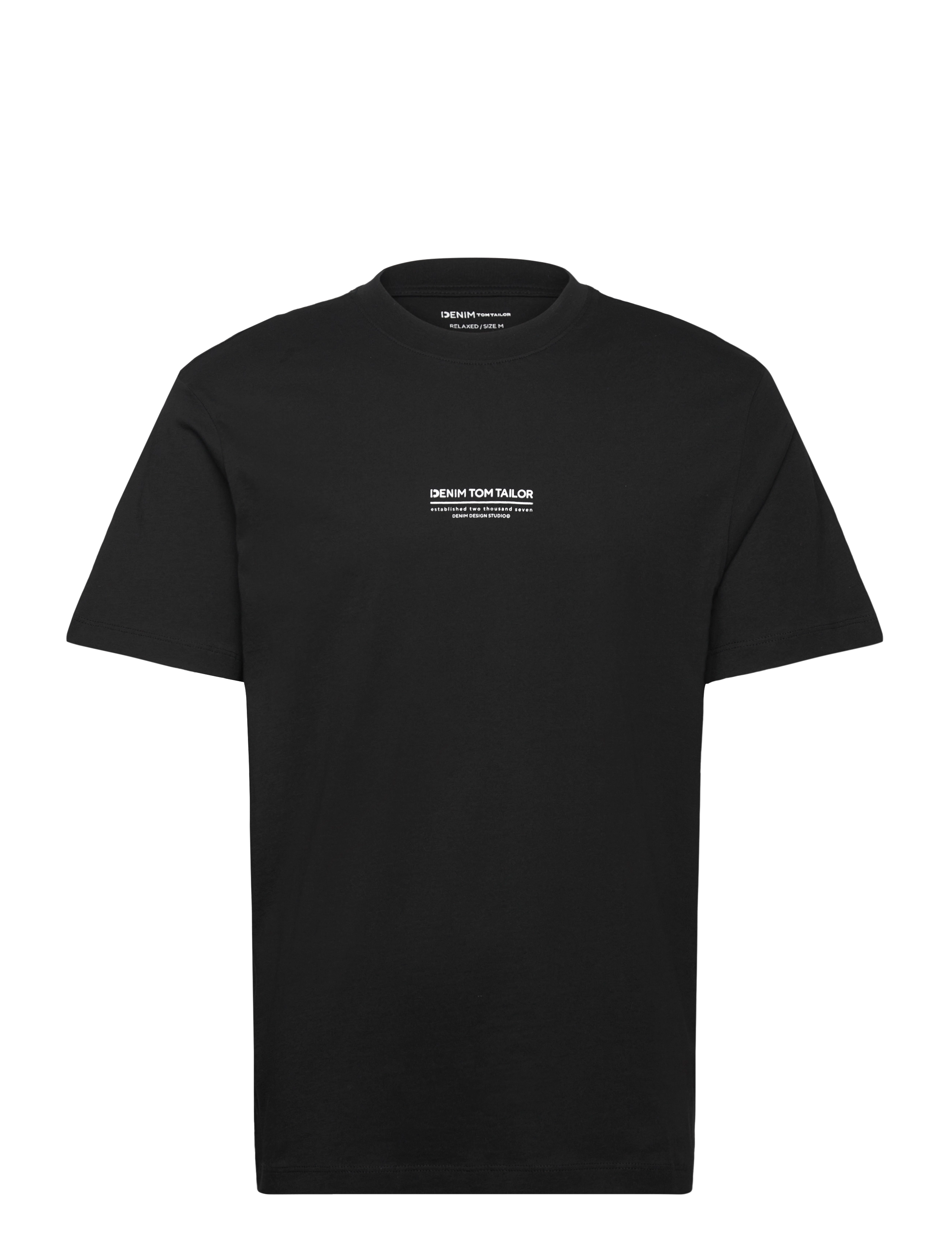TOM TAILOR Relaxed Printed T-Shirt Schwarz - M - Herren