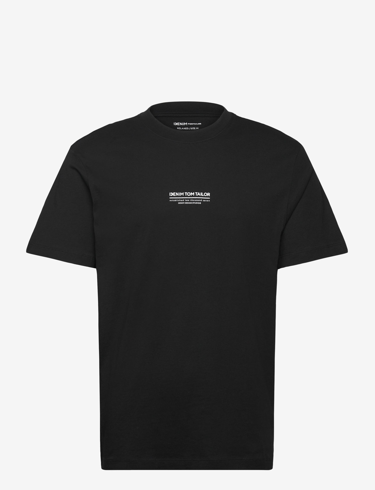Tom Tailor - relaxed printed t-shirt - kortärmade t-shirts - black - 1