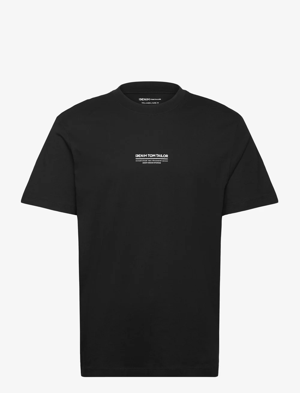 Tom Tailor - relaxed printed t-shirt - kortærmede t-shirts - black - 0
