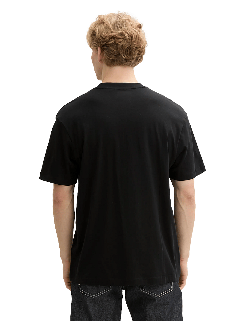 Tom Tailor - relaxed printed t-shirt - kortärmade t-shirts - black - 3