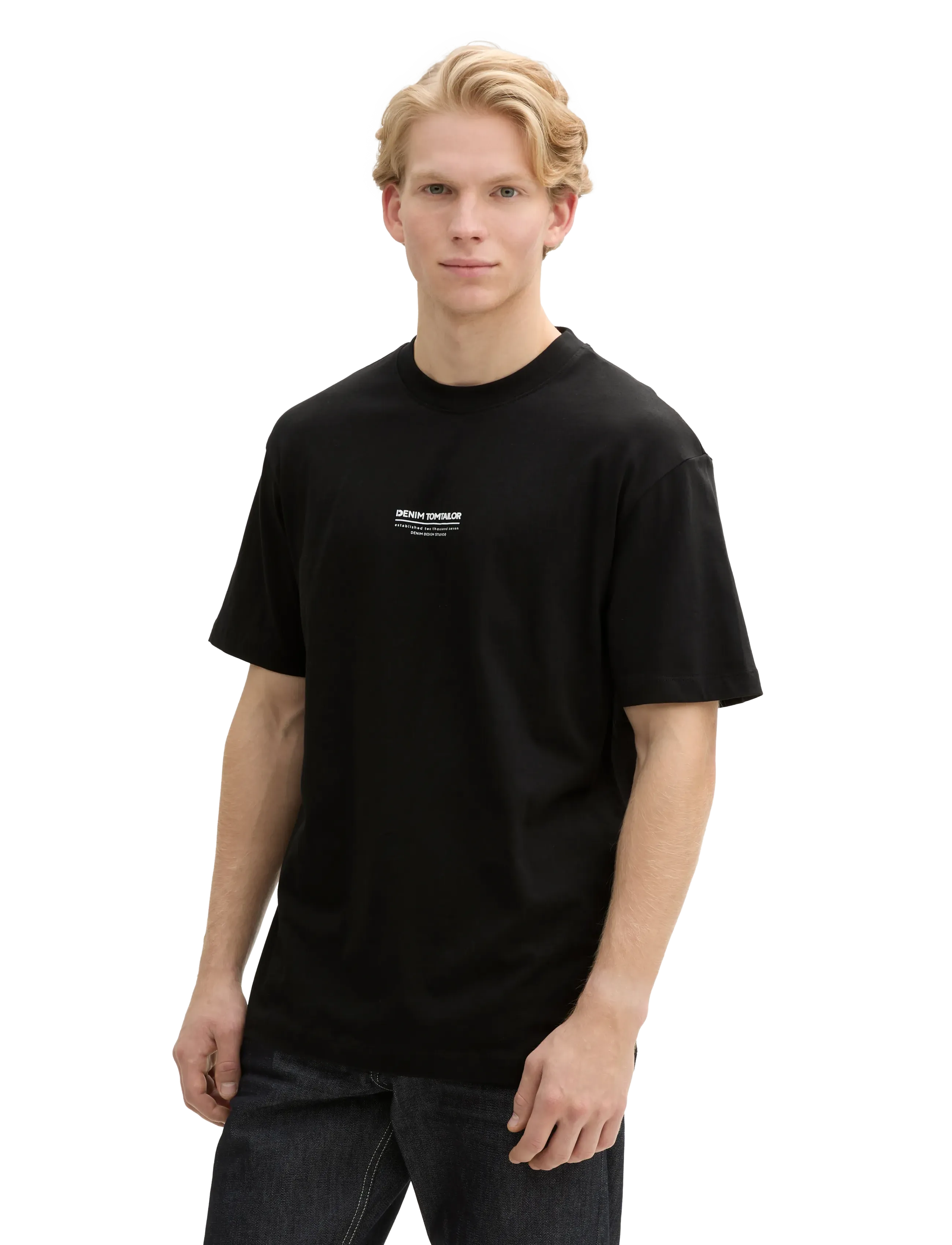 Tom Tailor - relaxed printed t-shirt - short-sleeved t-shirts - black - 4