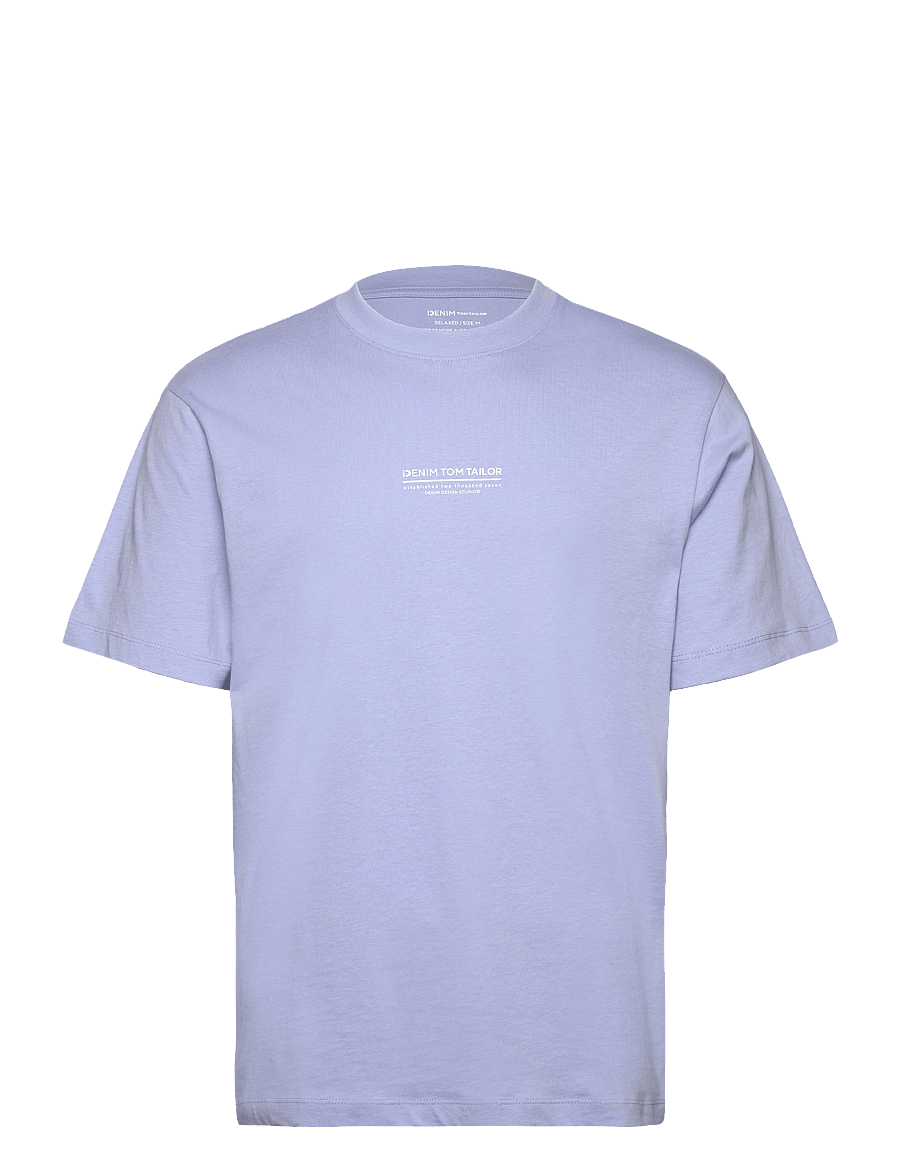 Tom Tailor - relaxed printed t-shirt - kortärmade t-shirts - brunnera blue - 1