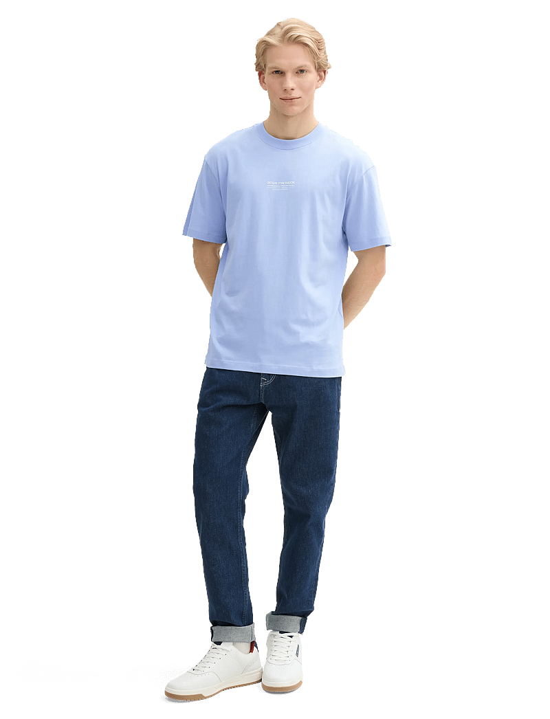 Tom Tailor - relaxed printed t-shirt - kurzärmelig - brunnera blue - 0