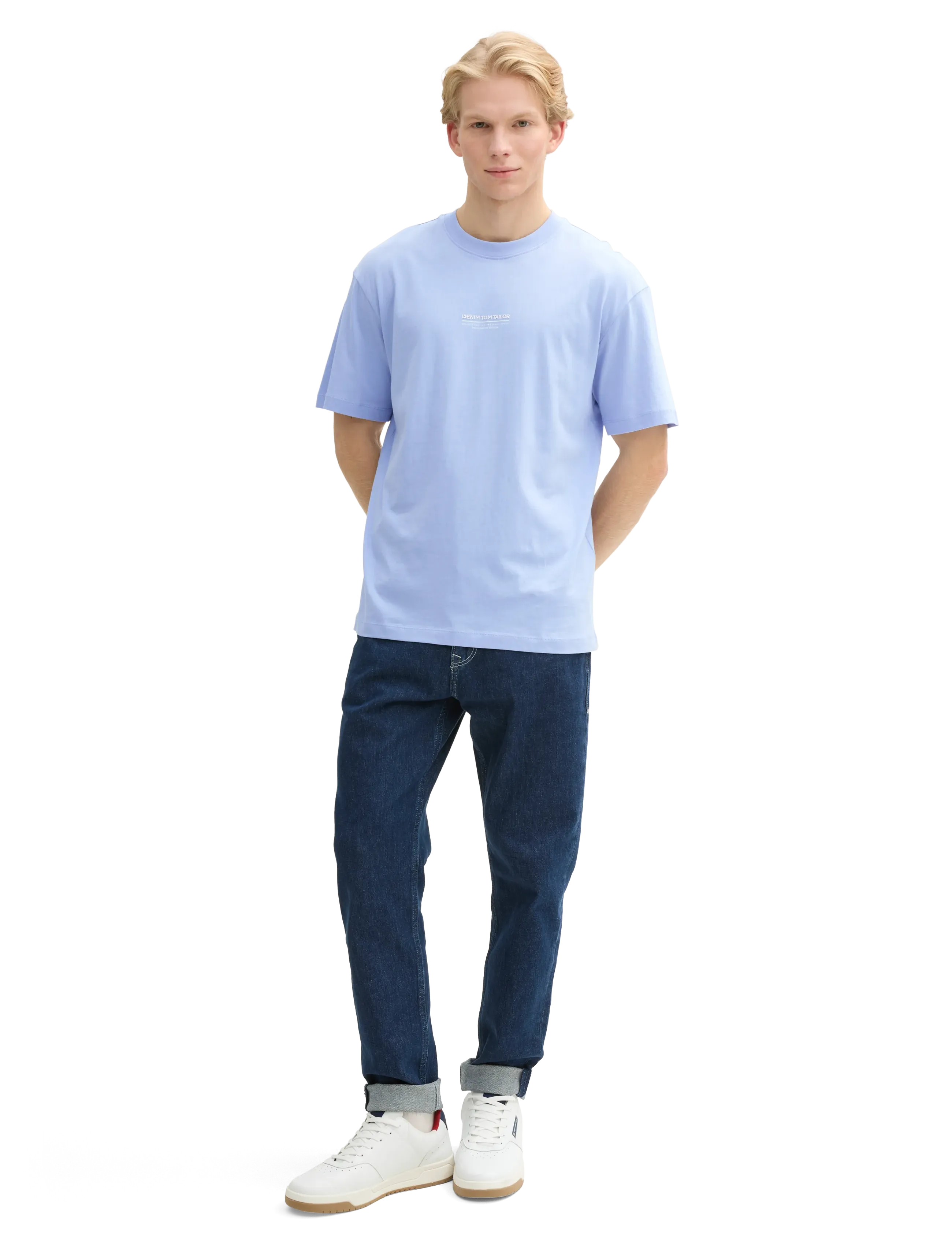 Tom Tailor relaxed printed t-shirt - Tøj - BRUNNERA BLUE / blue