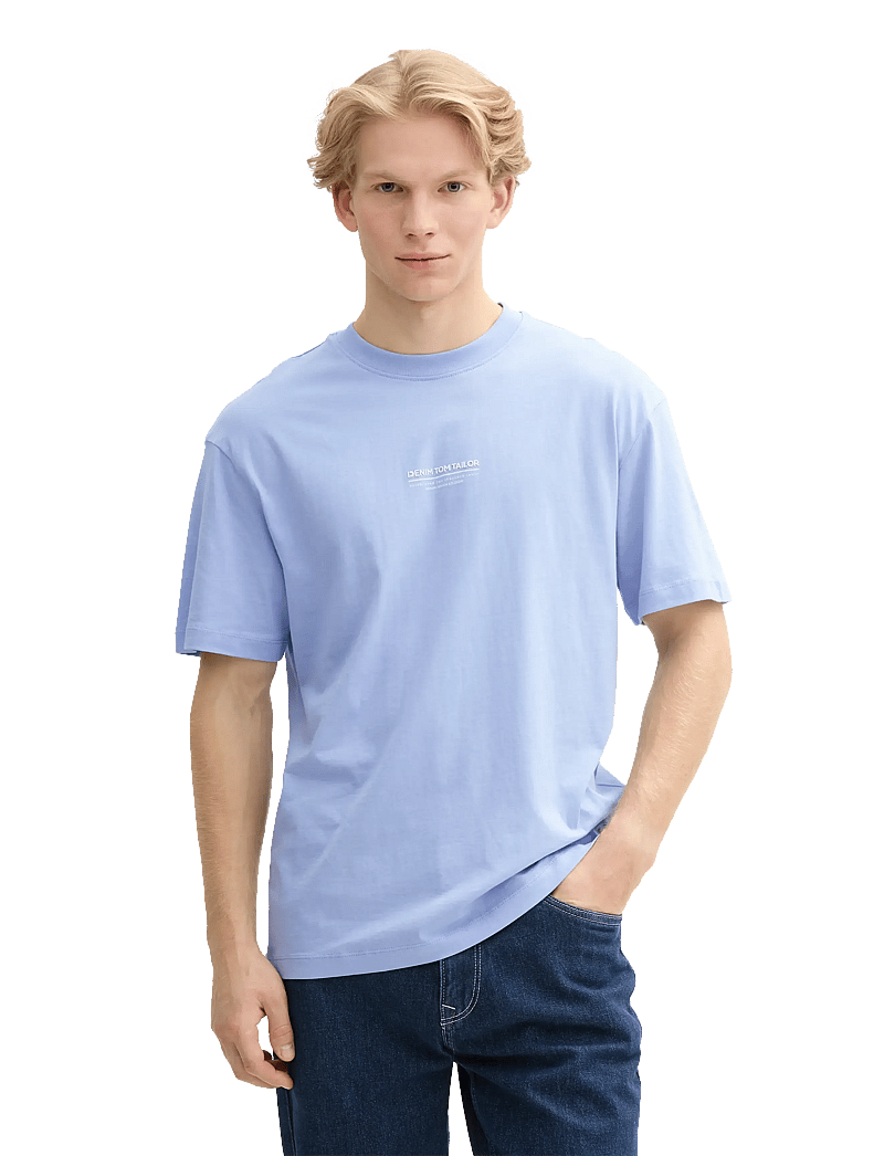 Tom Tailor - relaxed printed t-shirt - kurzärmelig - brunnera blue - 4