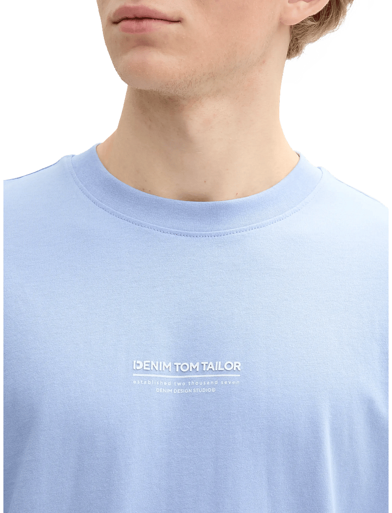 Tom Tailor - relaxed printed t-shirt - kurzärmelig - brunnera blue - 5