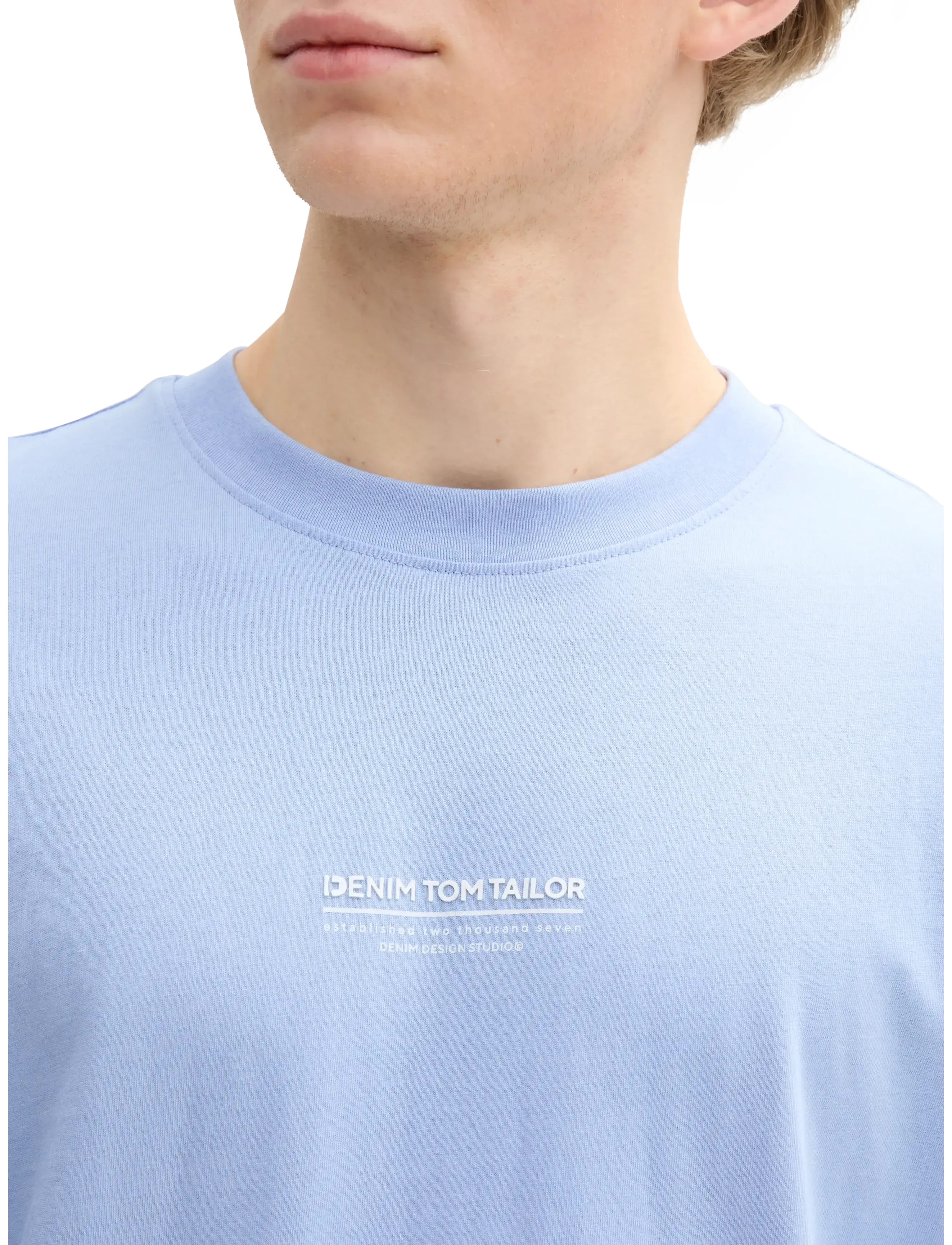 Tom Tailor - relaxed printed t-shirt - short-sleeved t-shirts - brunnera blue - 5