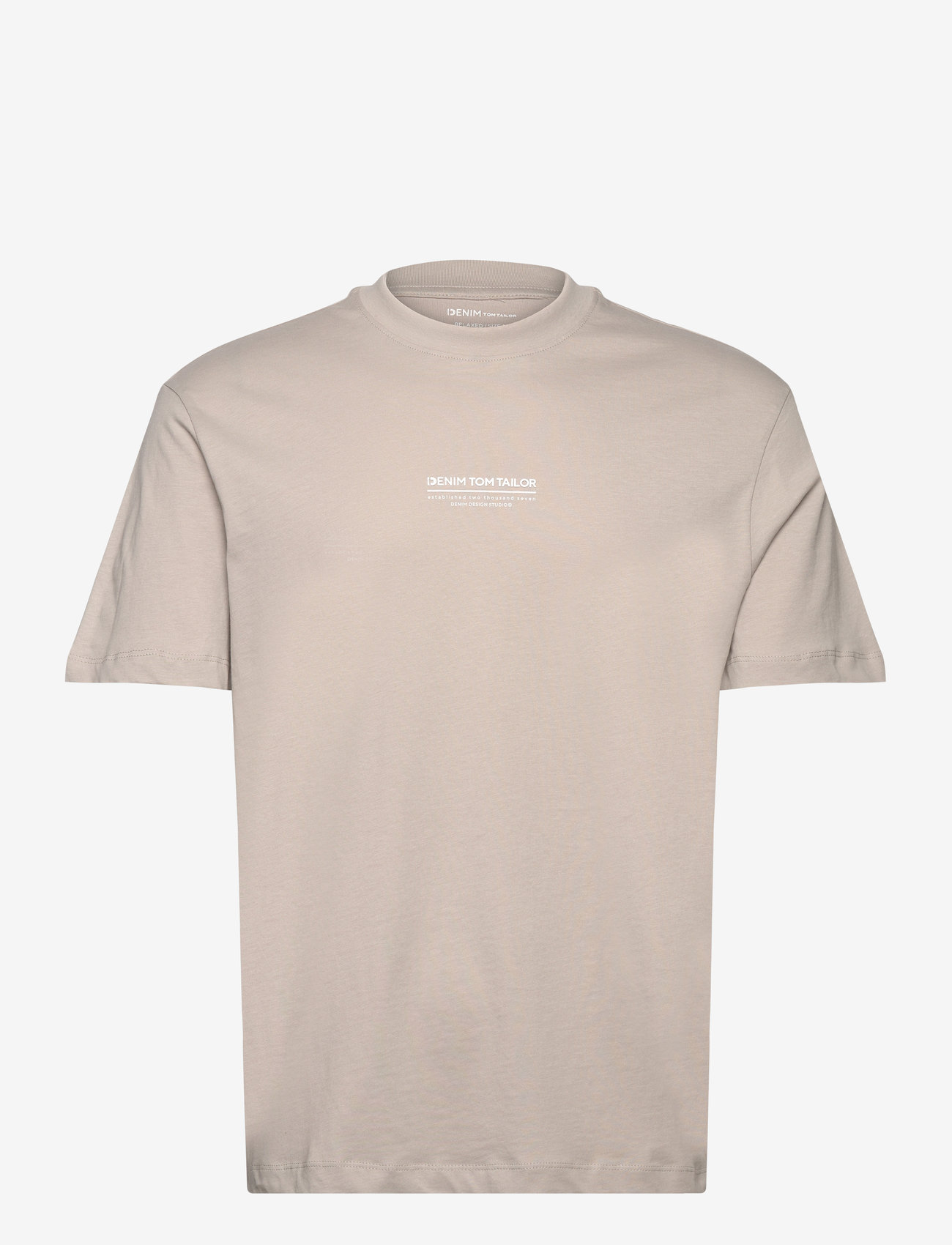 Tom Tailor - relaxed printed t-shirt - herbstliche kleidung - light dove grey - 0