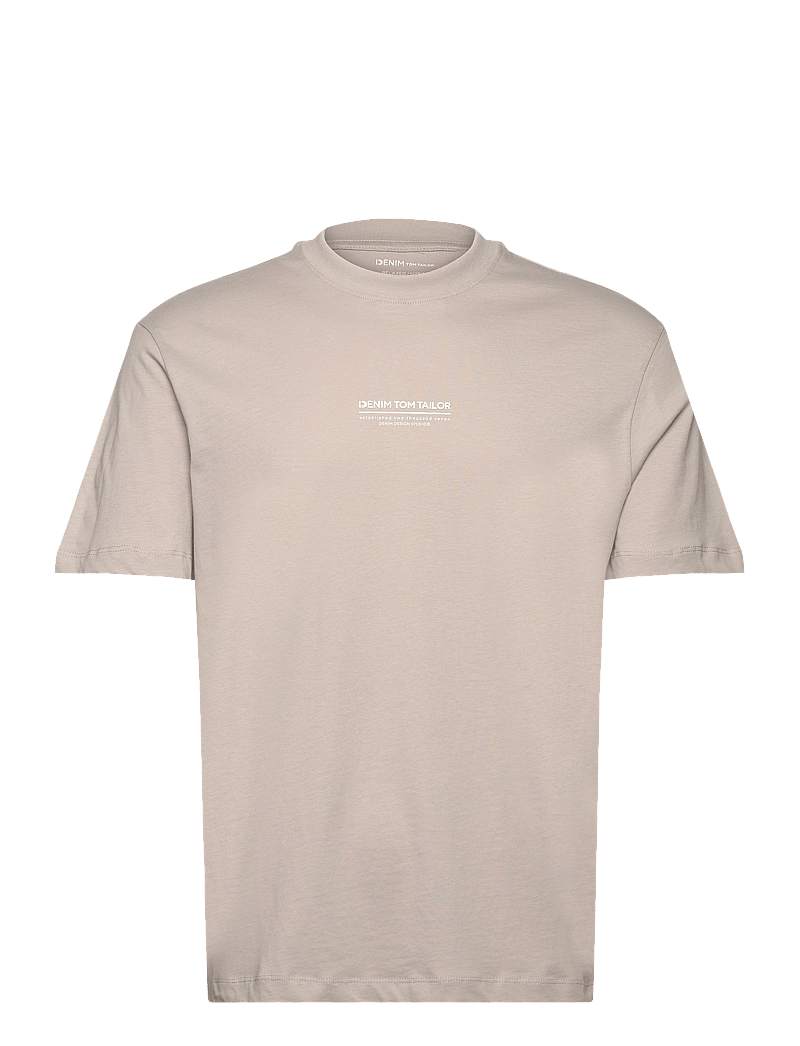 Tom Tailor - relaxed printed t-shirt - kortärmade t-shirts - light dove grey - 0