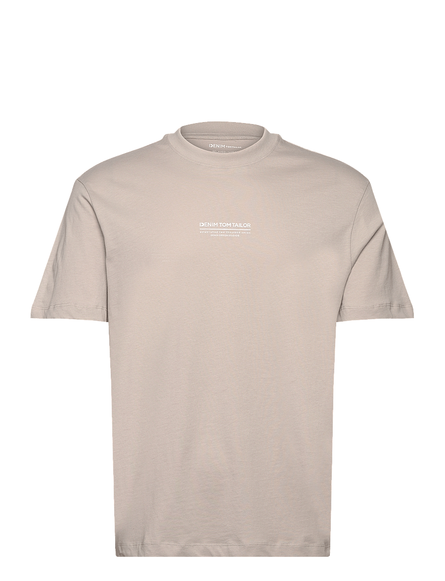 Tom Tailor - relaxed printed t-shirt - kurzärmelig - light dove grey - 1