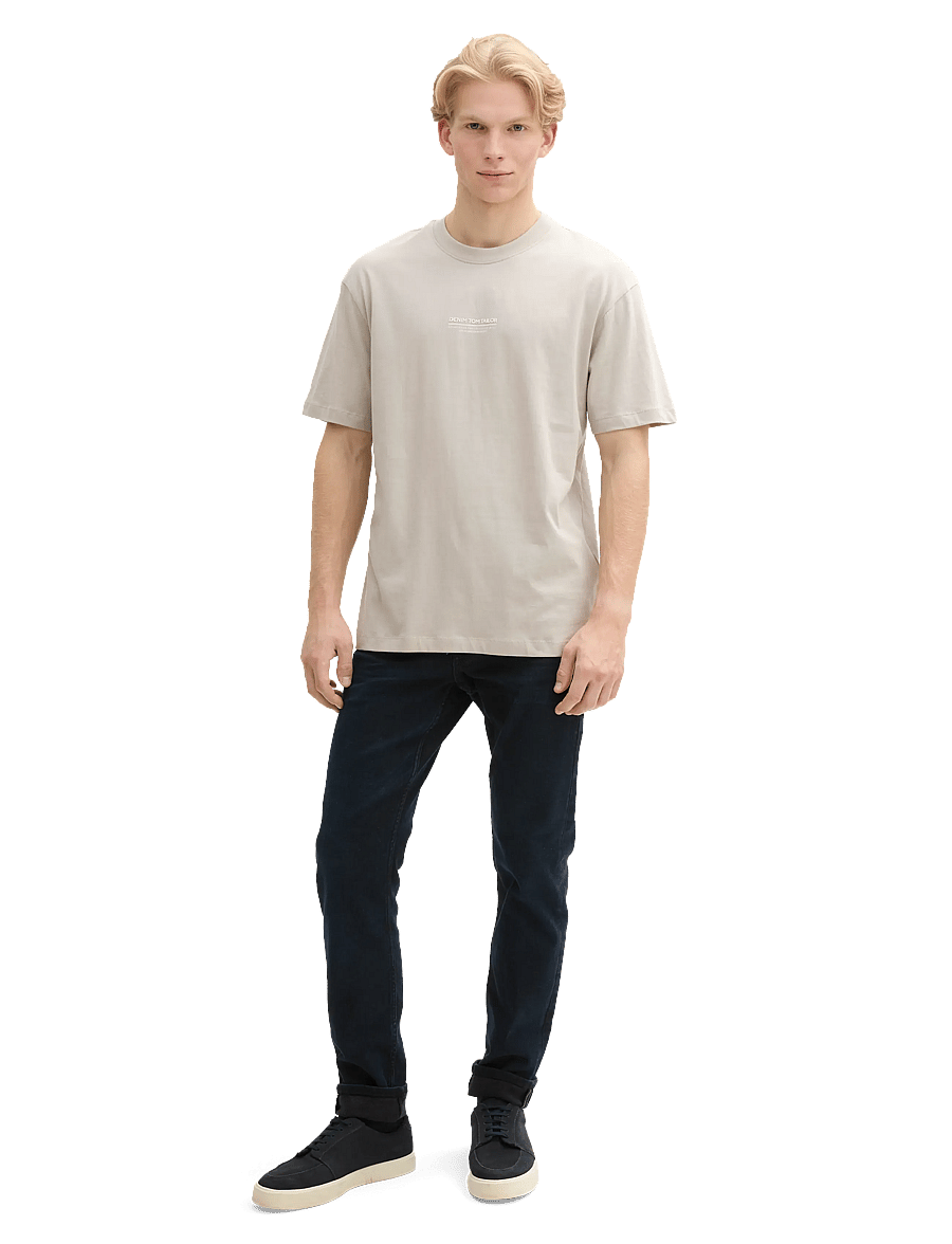 Tom Tailor - relaxed printed t-shirt - kurzärmelig - light dove grey - 0