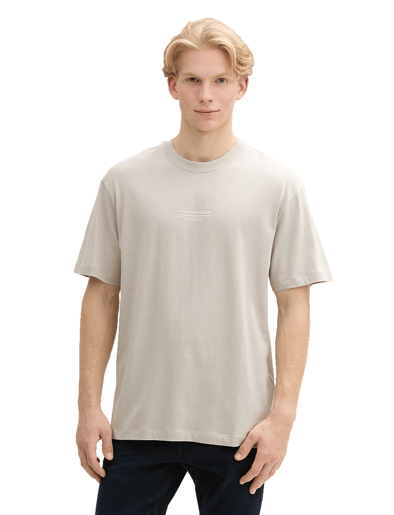 Tom Tailor - relaxed printed t-shirt - kortærmede t-shirts - light dove grey - 4