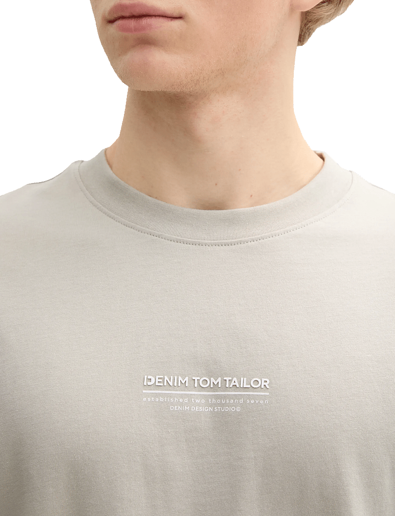 Tom Tailor - relaxed printed t-shirt - kortærmede t-shirts - light dove grey - 5