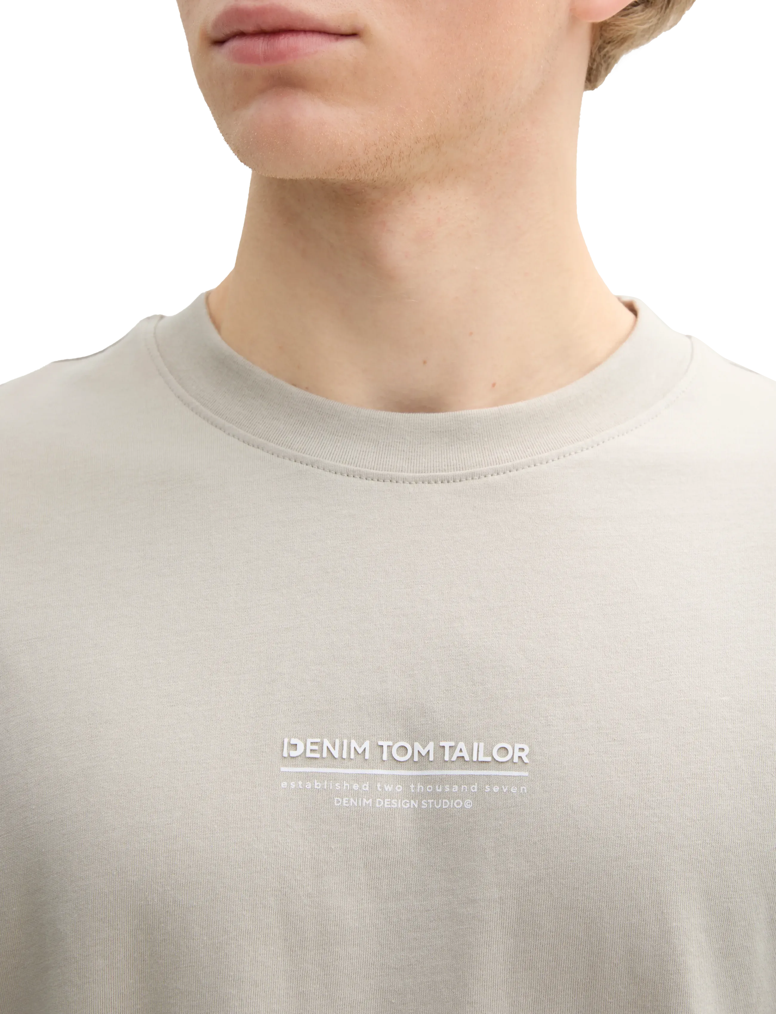 Tom Tailor - relaxed printed t-shirt - kurzärmelig - light dove grey - 5