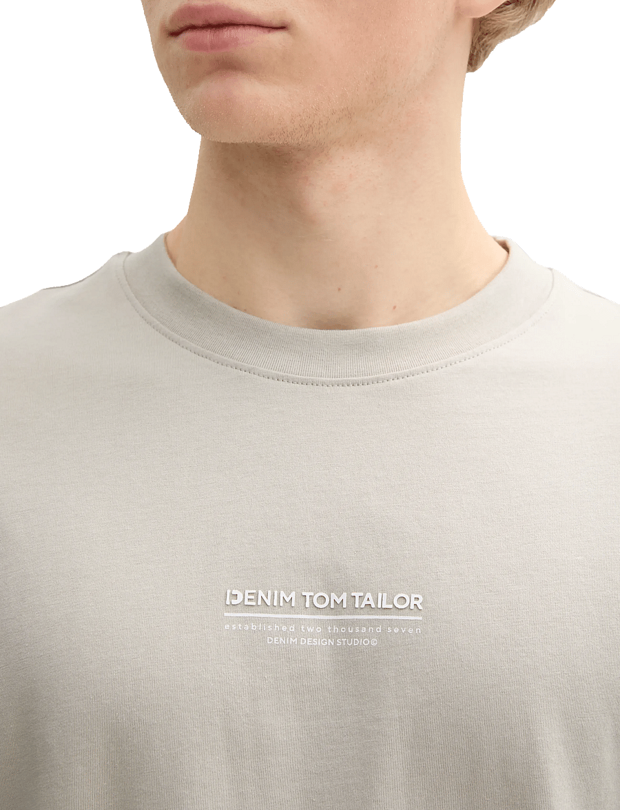 Tom Tailor - relaxed printed t-shirt - kurzärmelig - light dove grey - 5