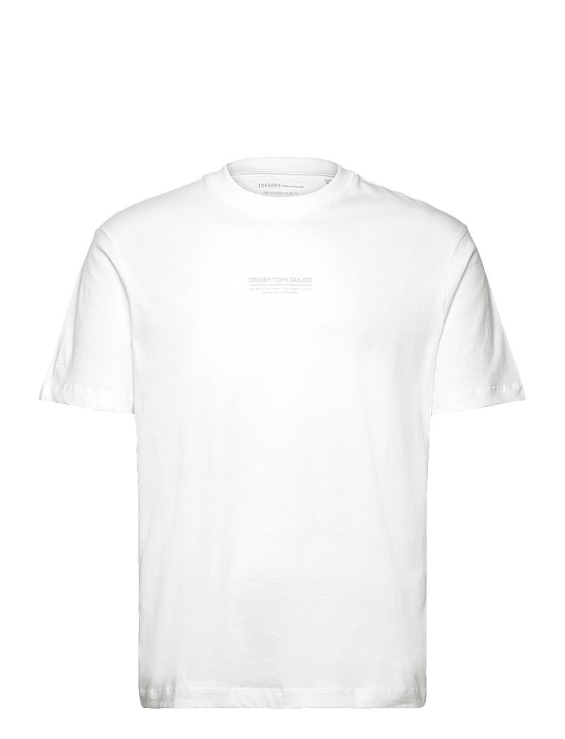 Tom Tailor - relaxed printed t-shirt - kurzärmelig - white - 0