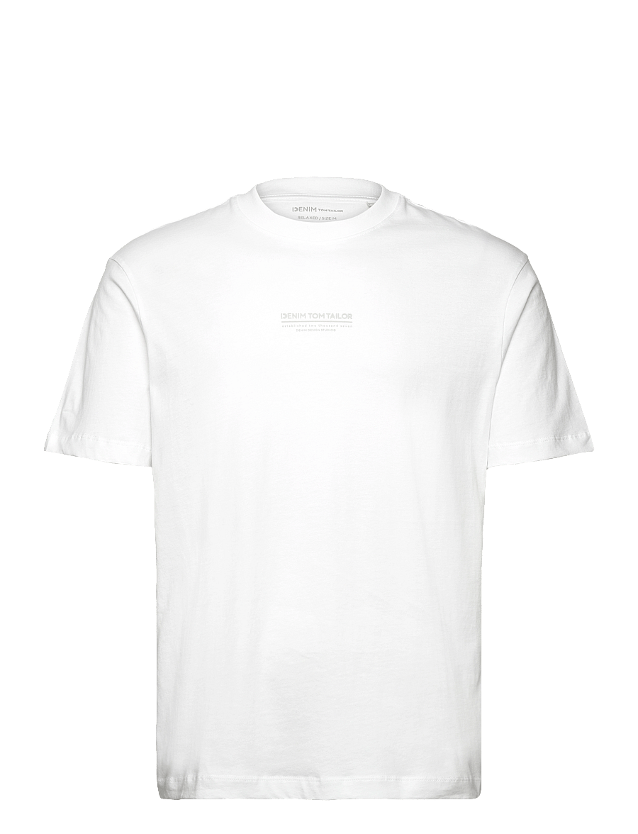 Tom Tailor - relaxed printed t-shirt - lühikeste varrukatega t-särgid - white - 1